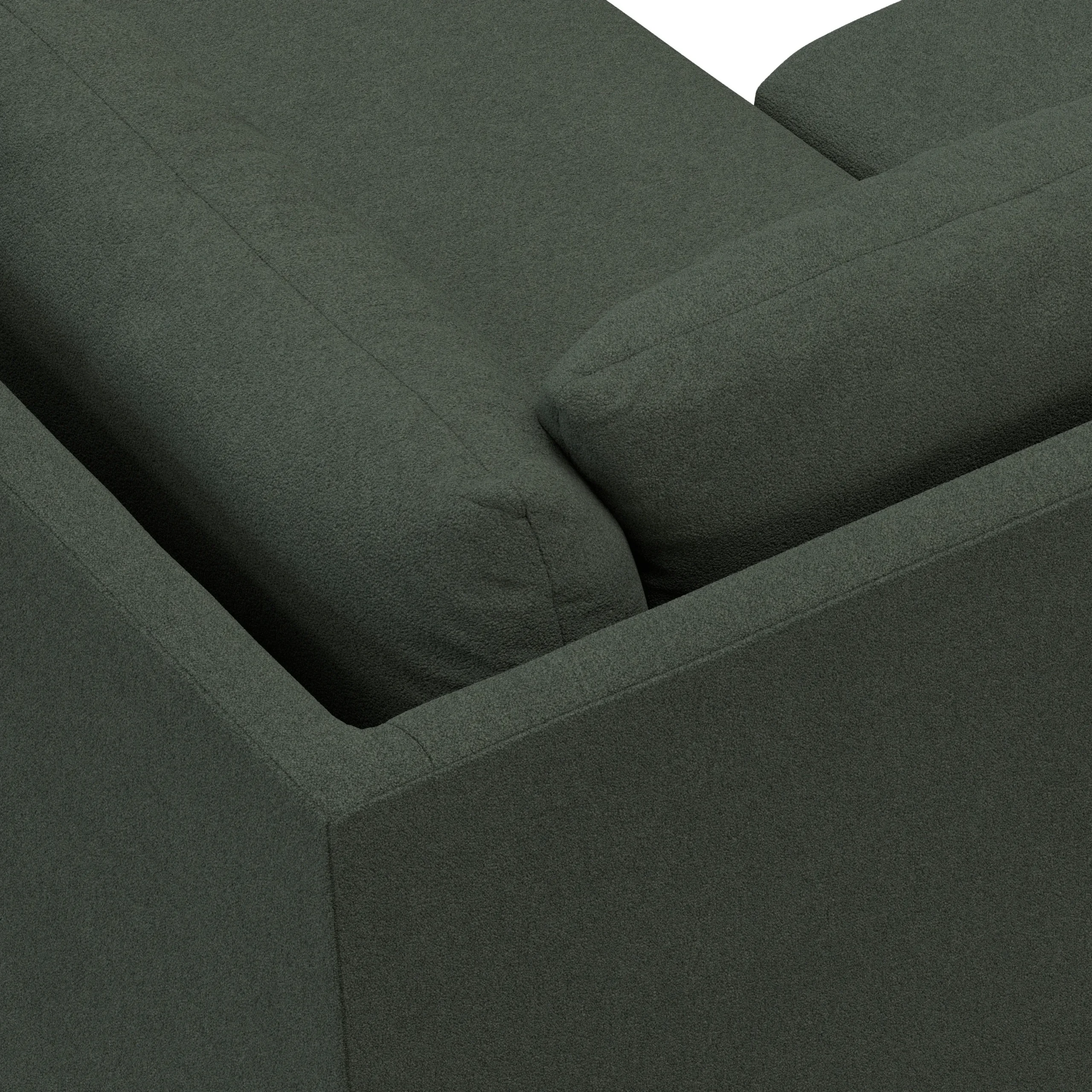 Landry 91_ Corner Sectional - Green Wool Bouclé - Image 8