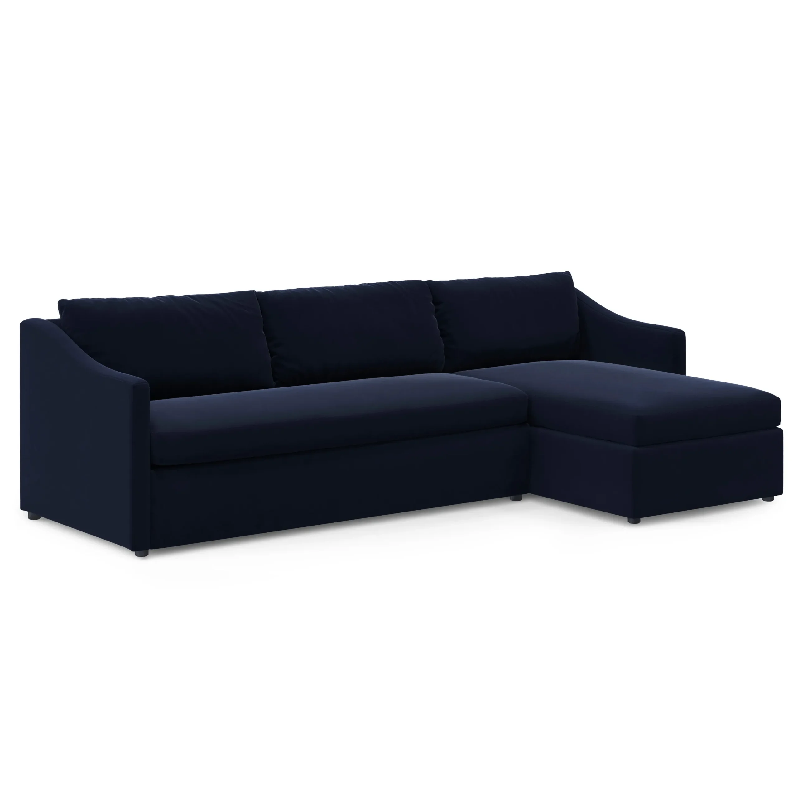 Landry 109_ Velvet Right Storage Sleeper Sectional - Hale Ink - Image 5
