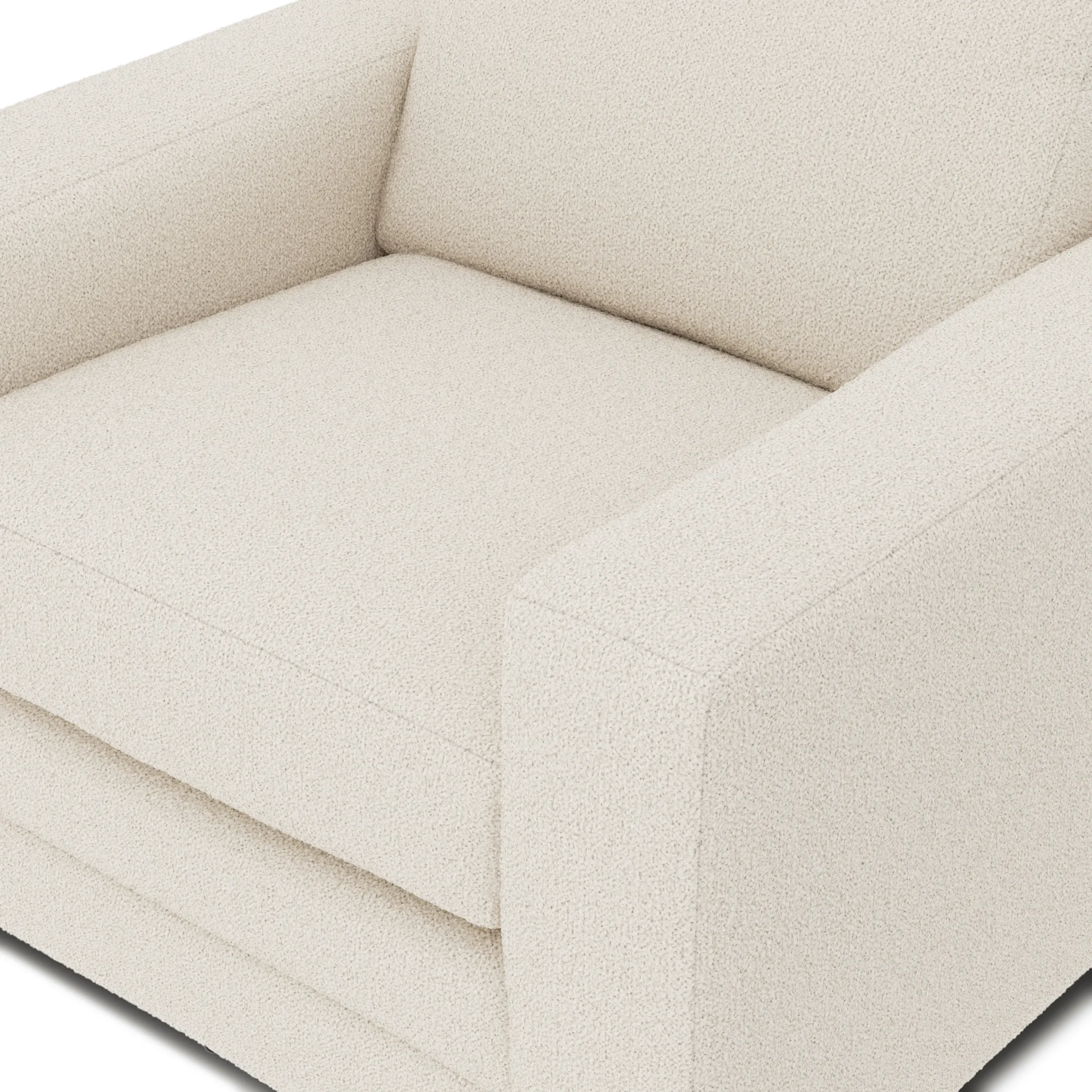 Riley 42_ Grand Swivel Chair - Ivory Wool Bouclé - Image 10