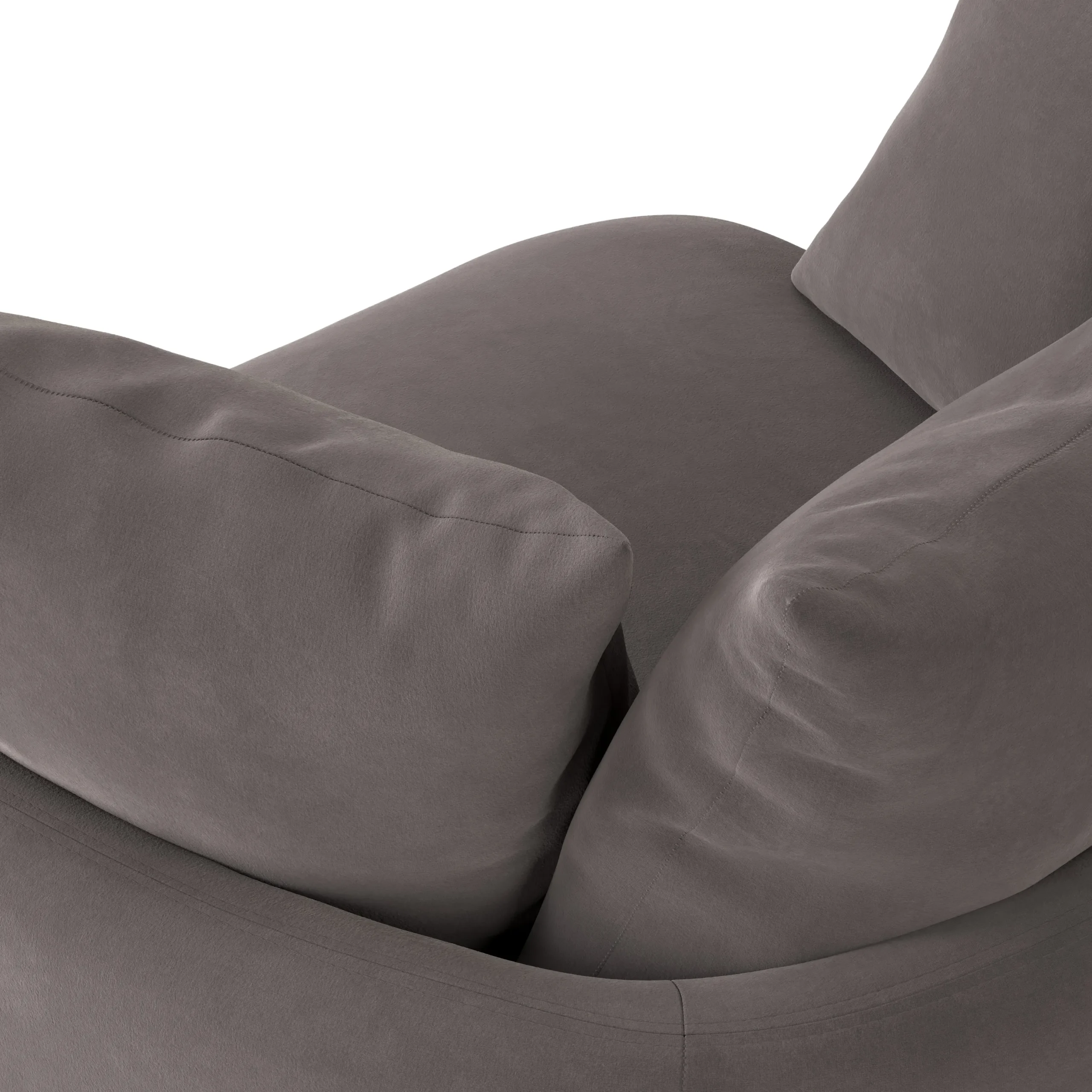 Leigh 47_ Velvet Grand Swivel Lounge Chair - Hale Warm Gray - Image 10