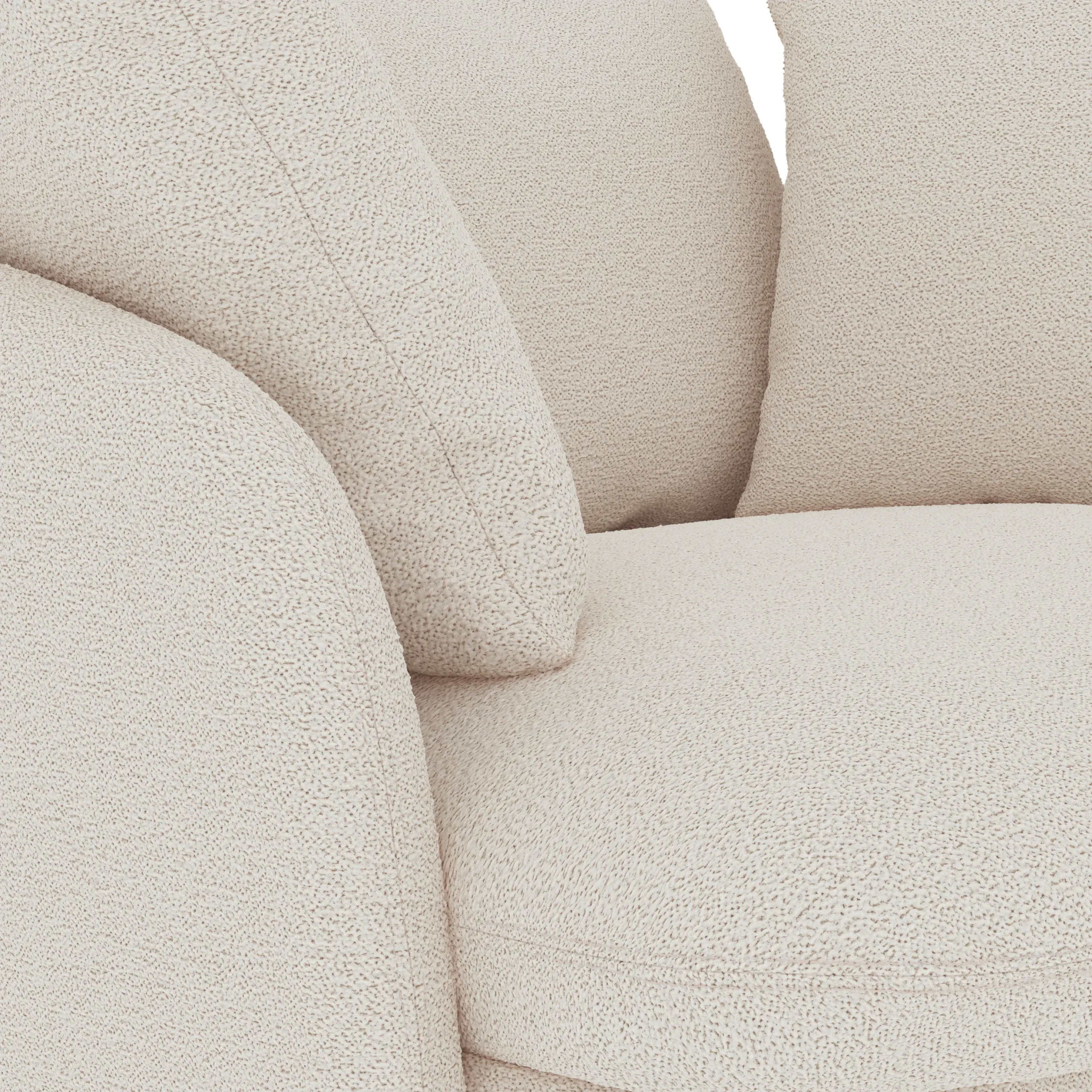 Leigh 47_ Grand Swivel Lounge Chair - Ivory Wool Bouclé - Image 9
