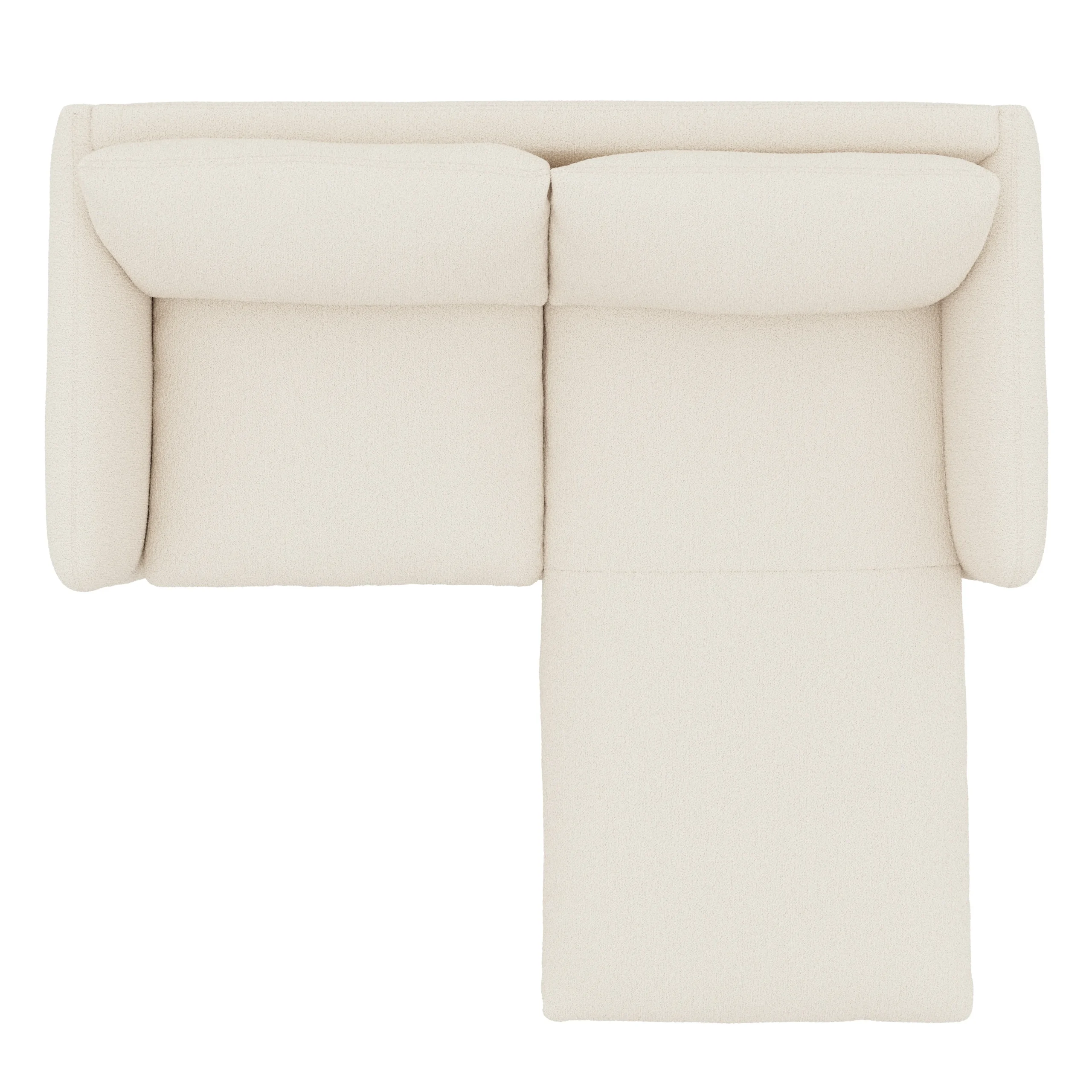 Leigh 86_ Reversible Storage Sleeper Sectional - Ivory Wool Bouclé - Image 8