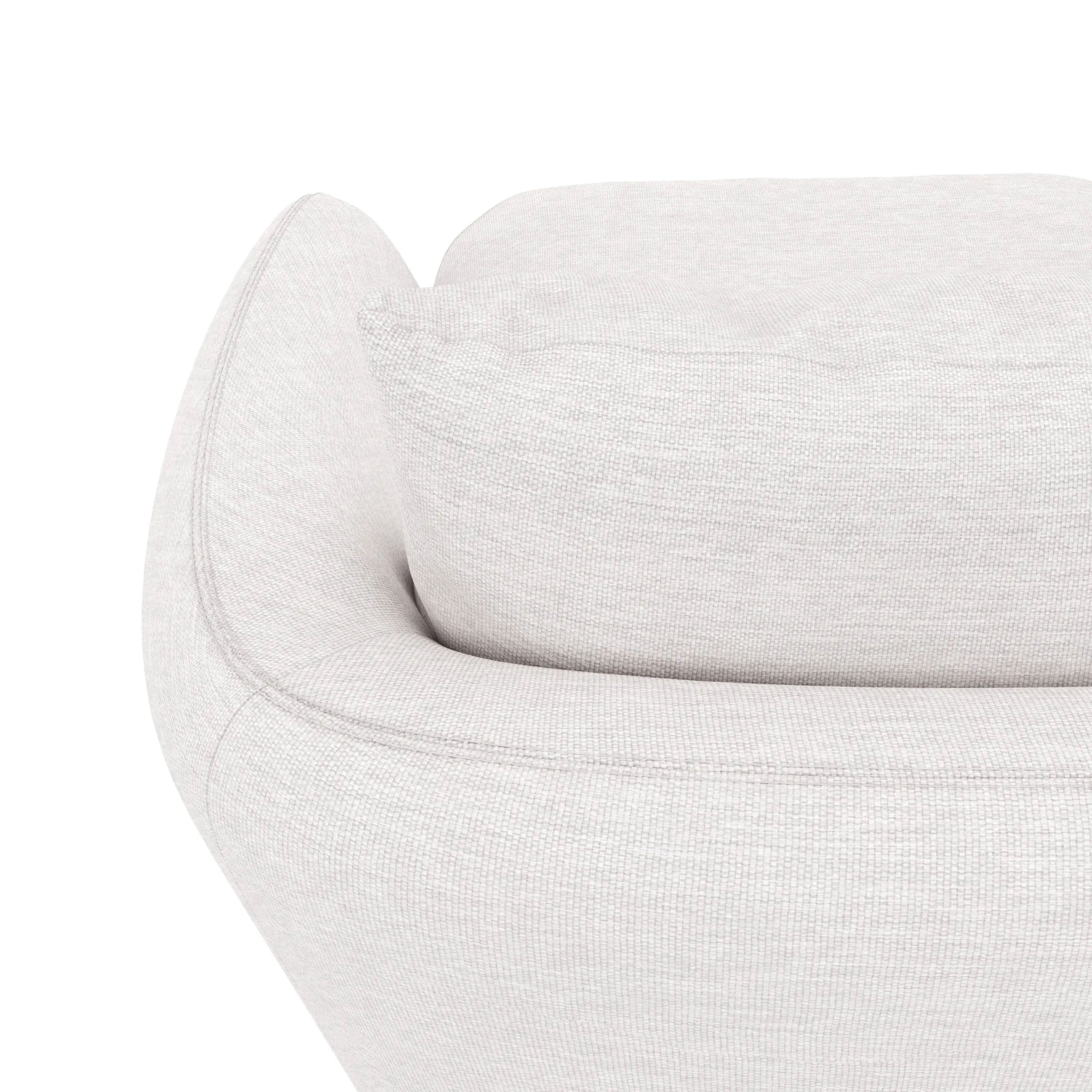 Leigh 33_ Swivel Lounge Chair - Silver Ivory - Image 4