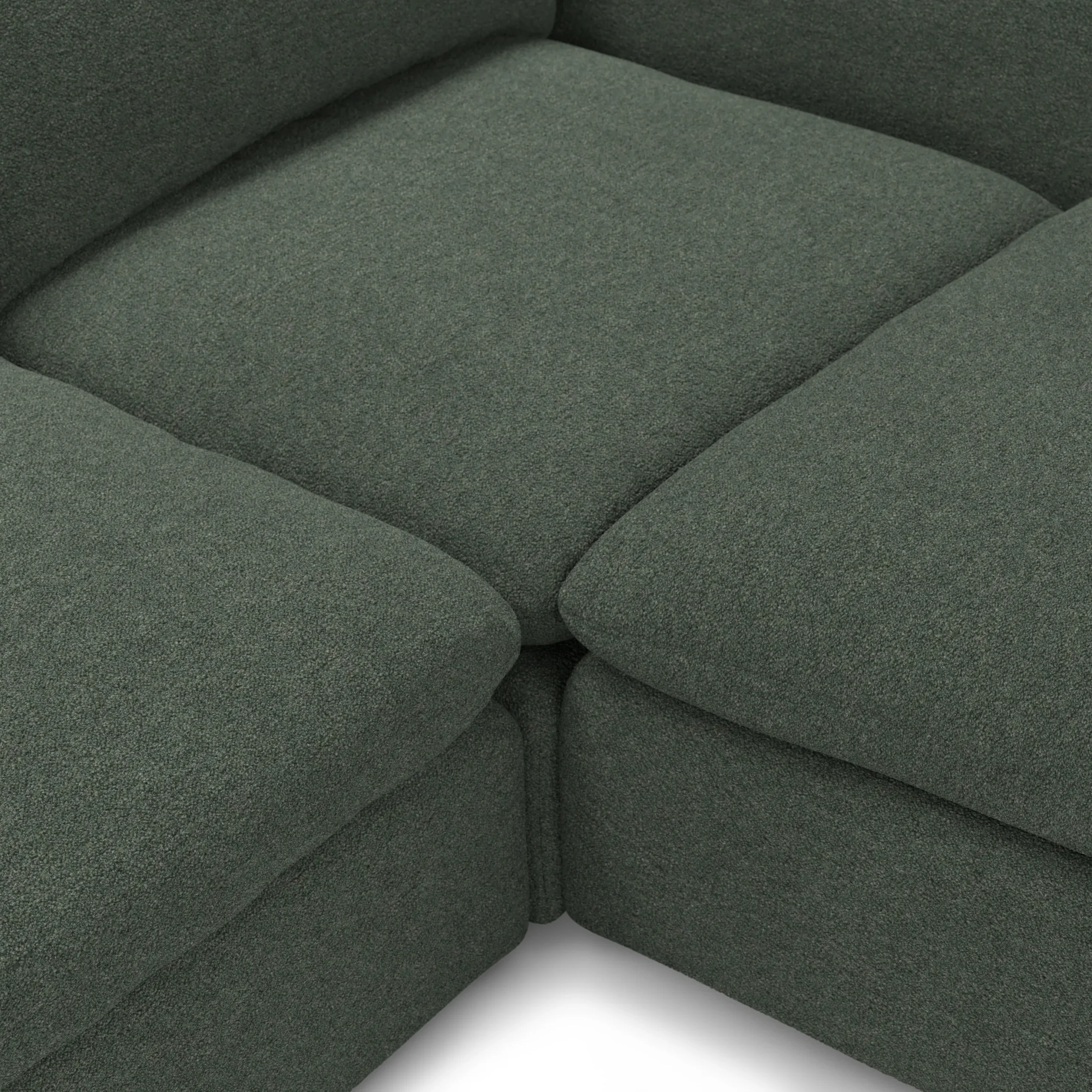 Leigh 92_ Modular Sectional - Green Wool Bouclé - Image 8