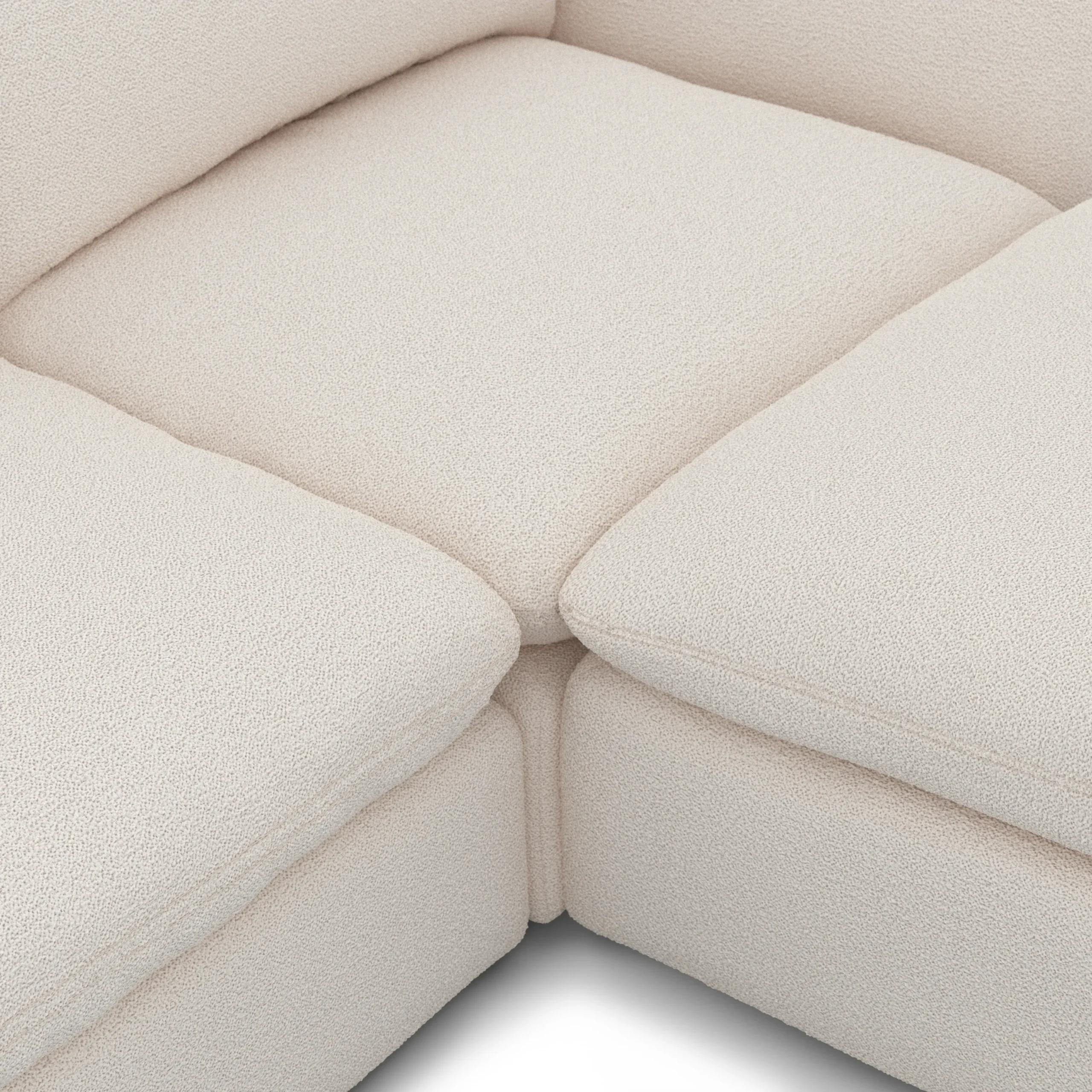Leigh 92_ Modular Sectional -  Ivory Wool Bouclé - Image 8