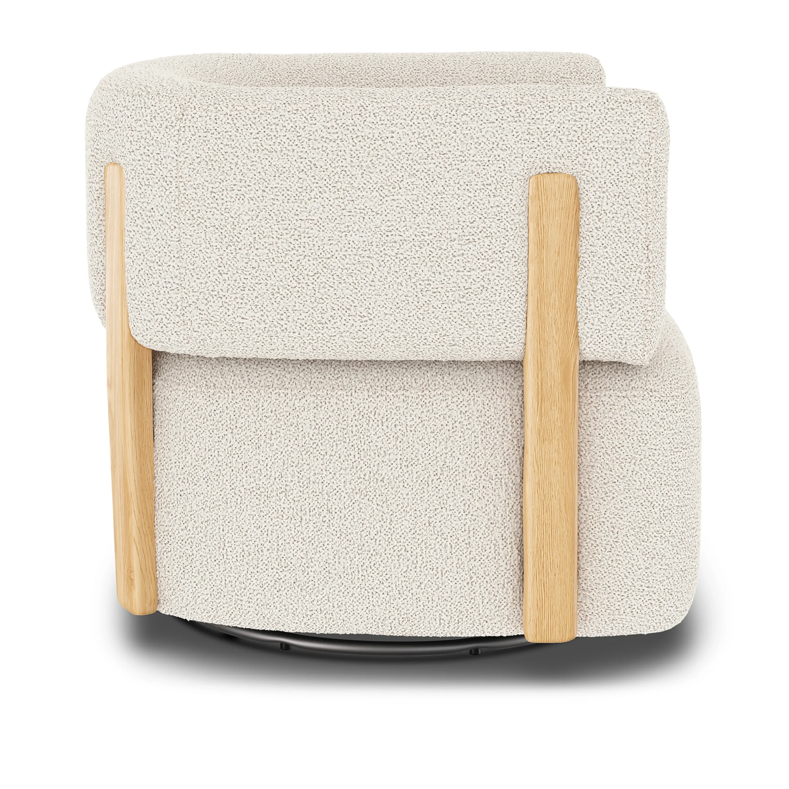 Julie 32_ Swivel Chair - Ivory Wool Bouclé - Image 11