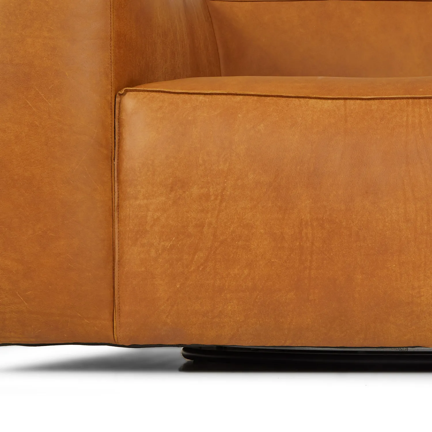 Cigar 44_ Leather Swivel Lounge Chair - Rawhide Tan - Image 9