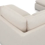 Leigh 121.5_ Modular 3-Seater U-Shaped Sectional - Ivory Wool Bouclé