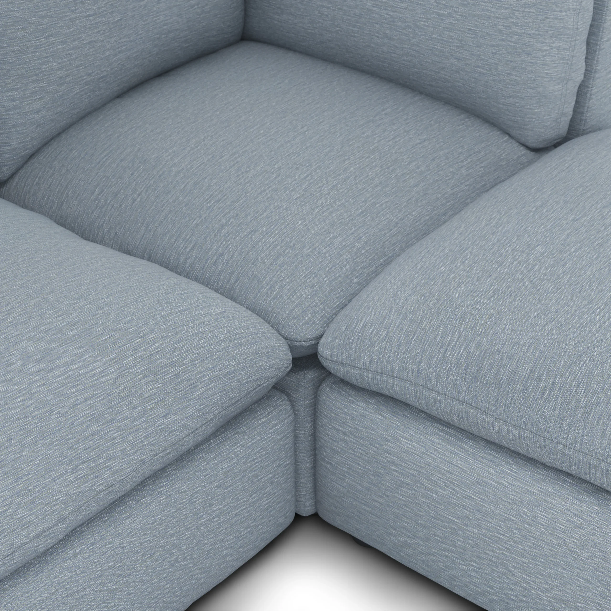 Leigh 121.5_ Modular 3-Seater U-Shaped Sectional - Silver Light Blue - Image 8