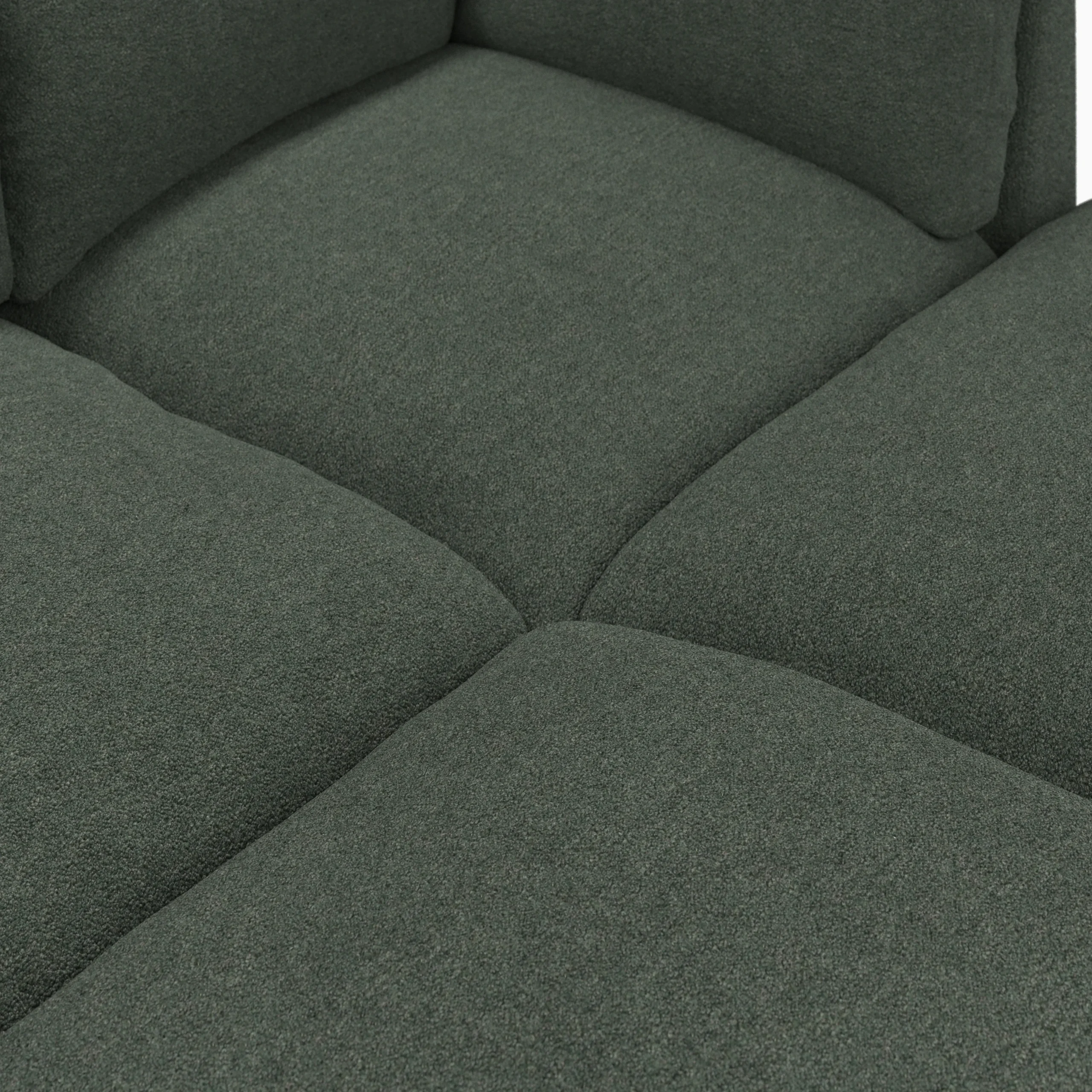 Leigh 121.5_ Modular Open Pit Sectional - Green Wool Bouclé - Image 8