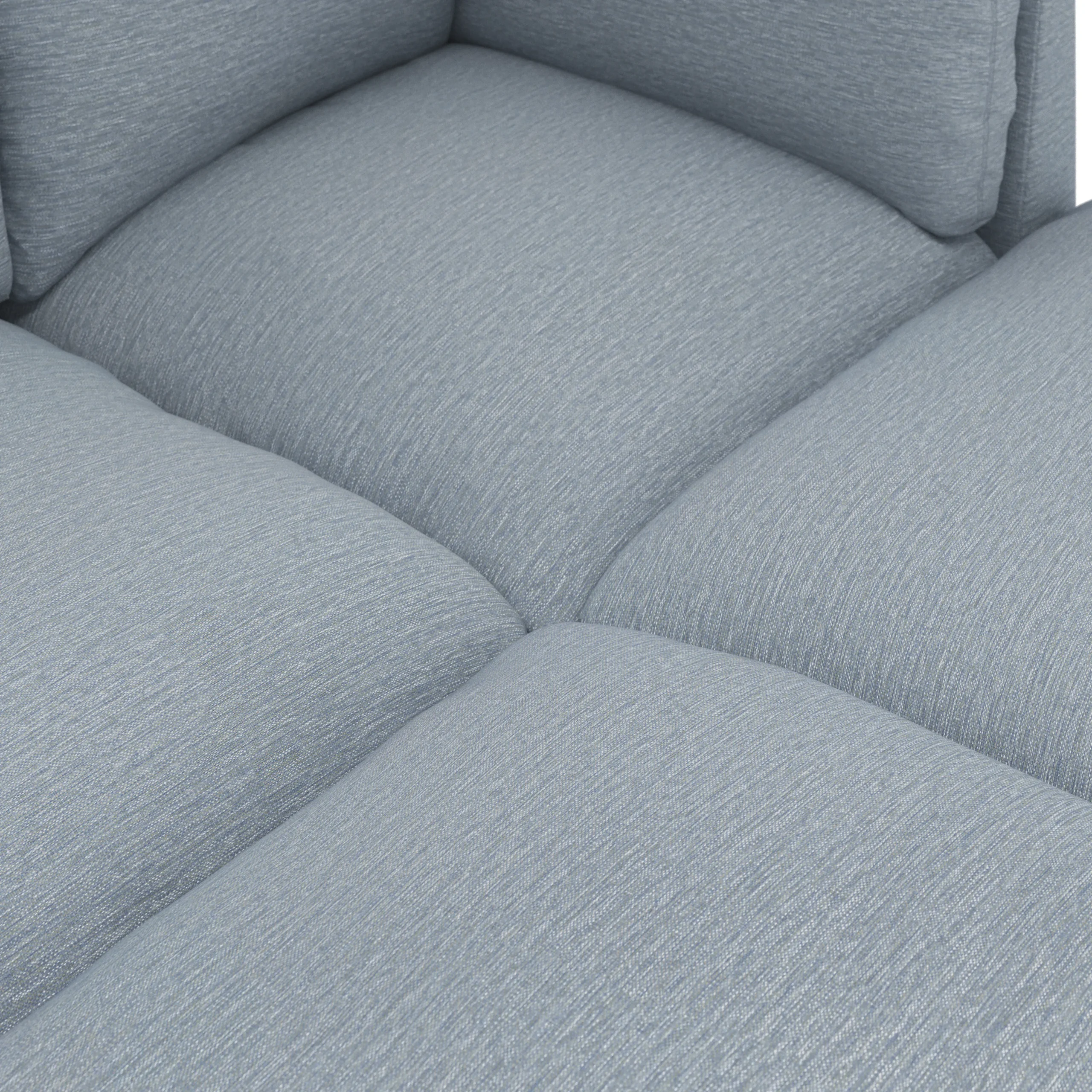 Leigh 121.5_ Modular Open Pit Sectional - Silver Light Blue - Image 8