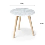 Mara Marble Side Table - Oak