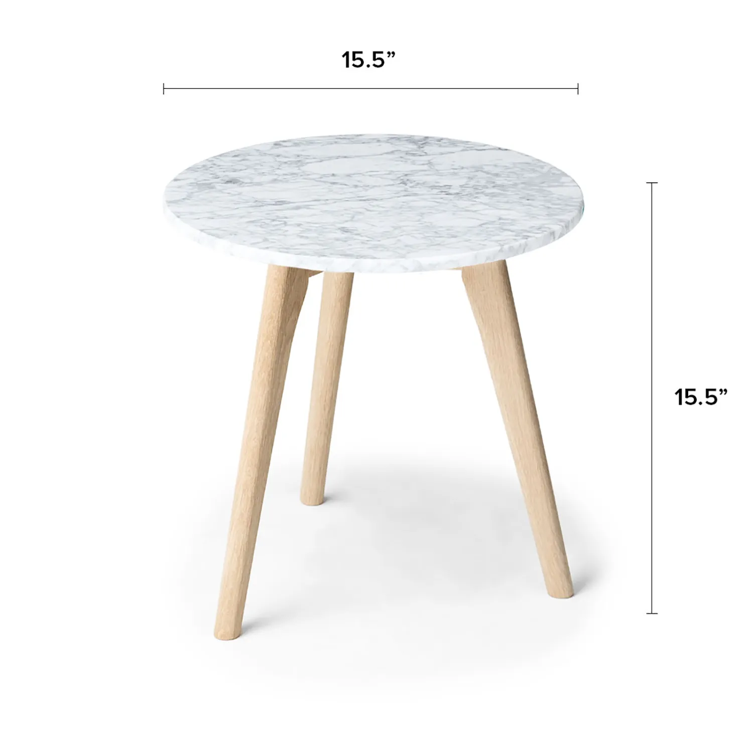 Mara Marble Side Table - Oak - Image 2