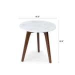 Mara Marble Side Table - Walnut