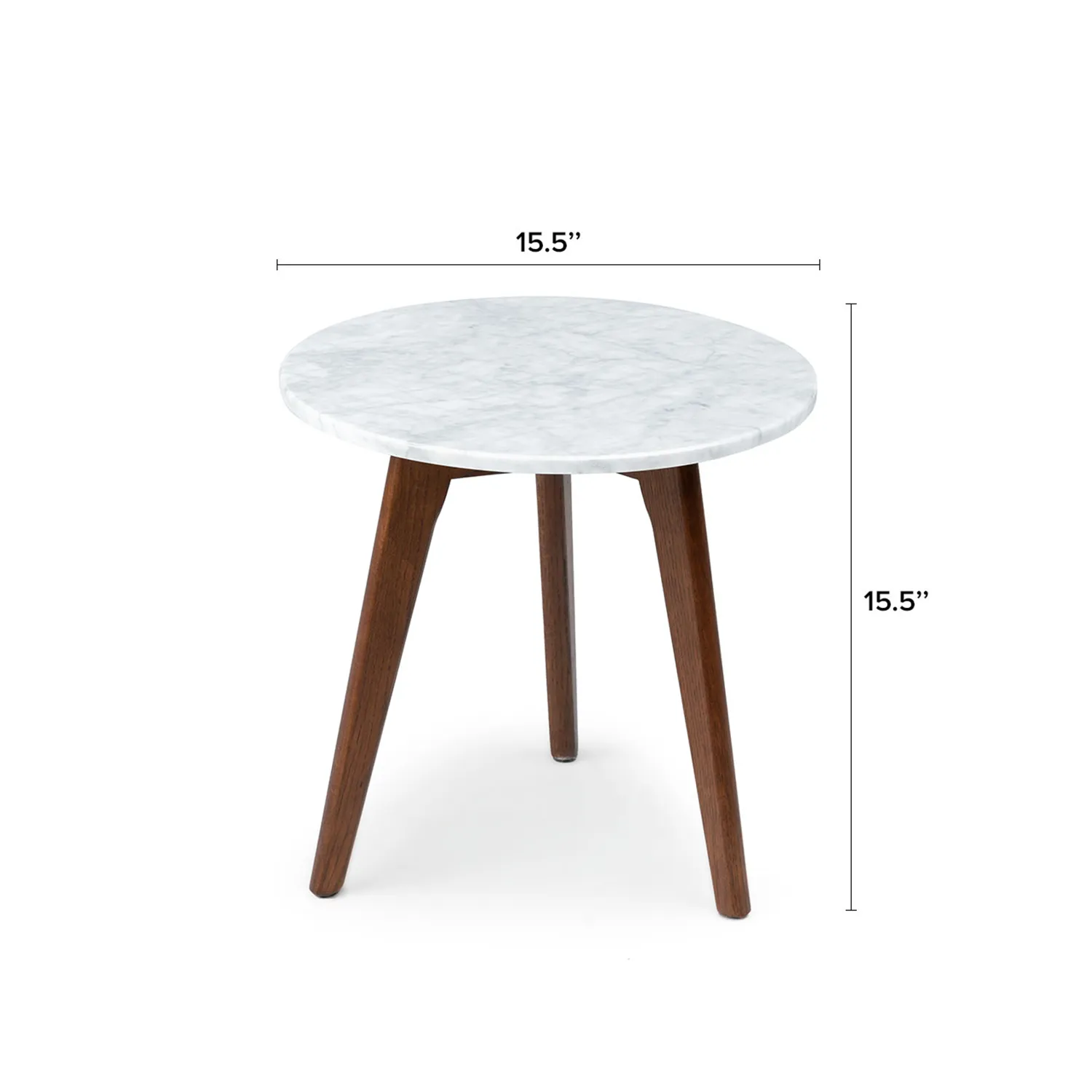 Mara Marble Side Table - Walnut - Image 2