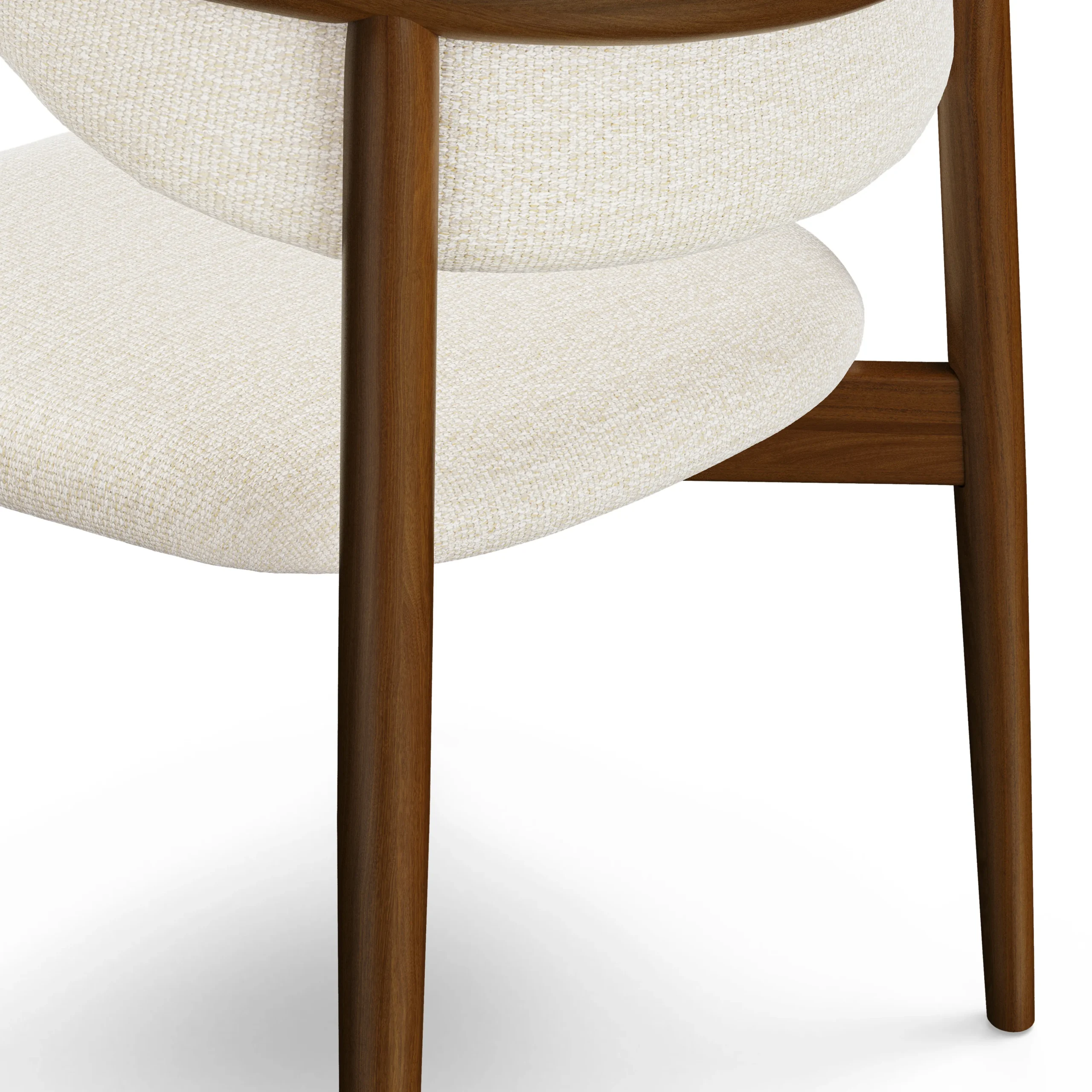 Odin Dining Chair - Walnut and Camelia Ivory - Image 8