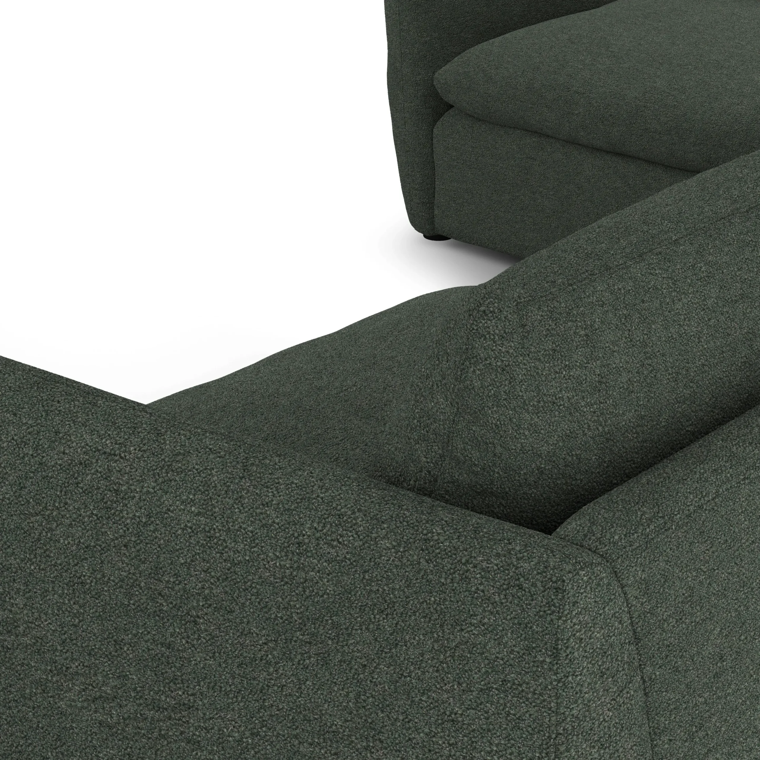 Leigh 126_ Modular L Sectional - Green Wool Bouclé - Image 8