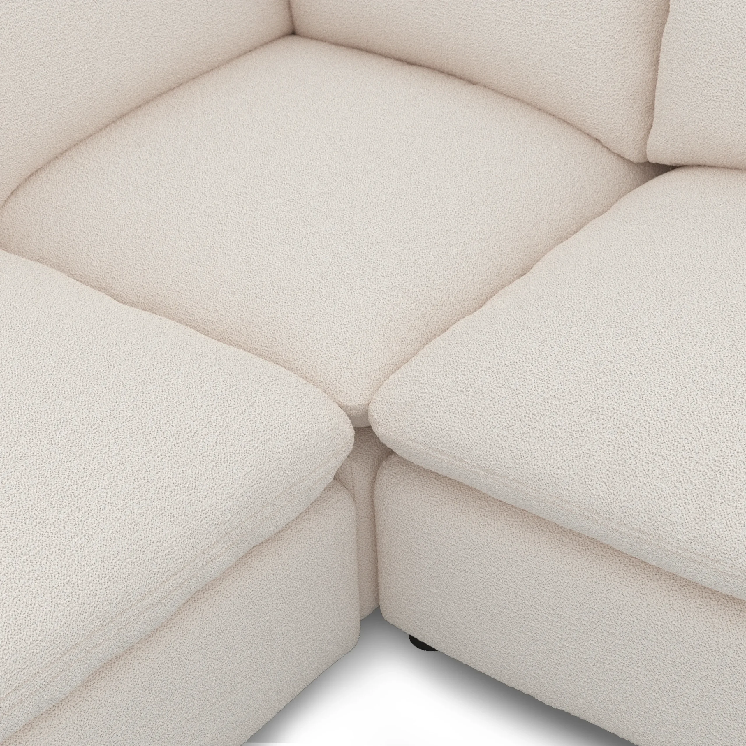 Leigh 126_ Modular L Sectional - Ivory Wool Bouclé - Image 8