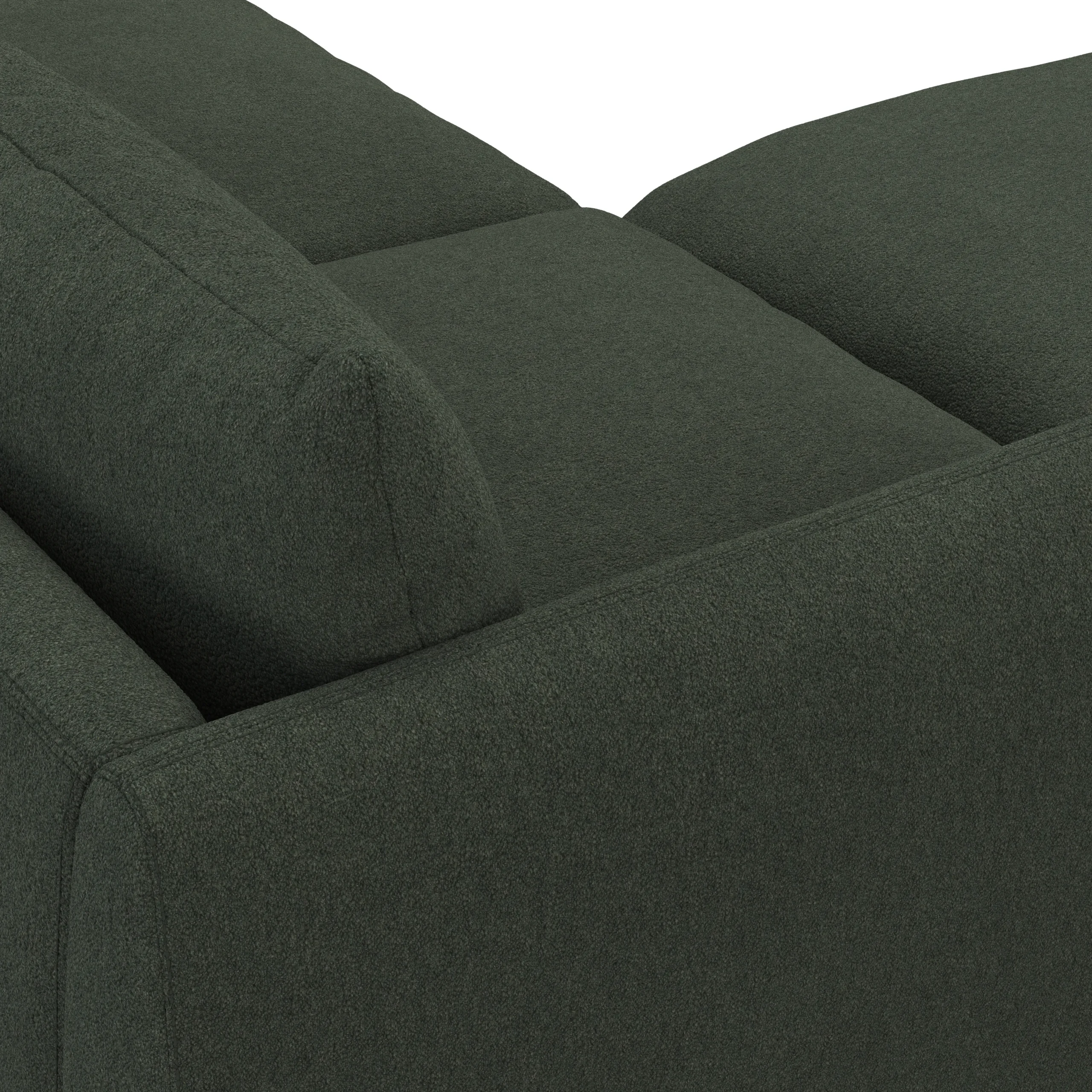 Leigh 131.5_ Modular Sectional - Green Wool Bouclé - Image 8