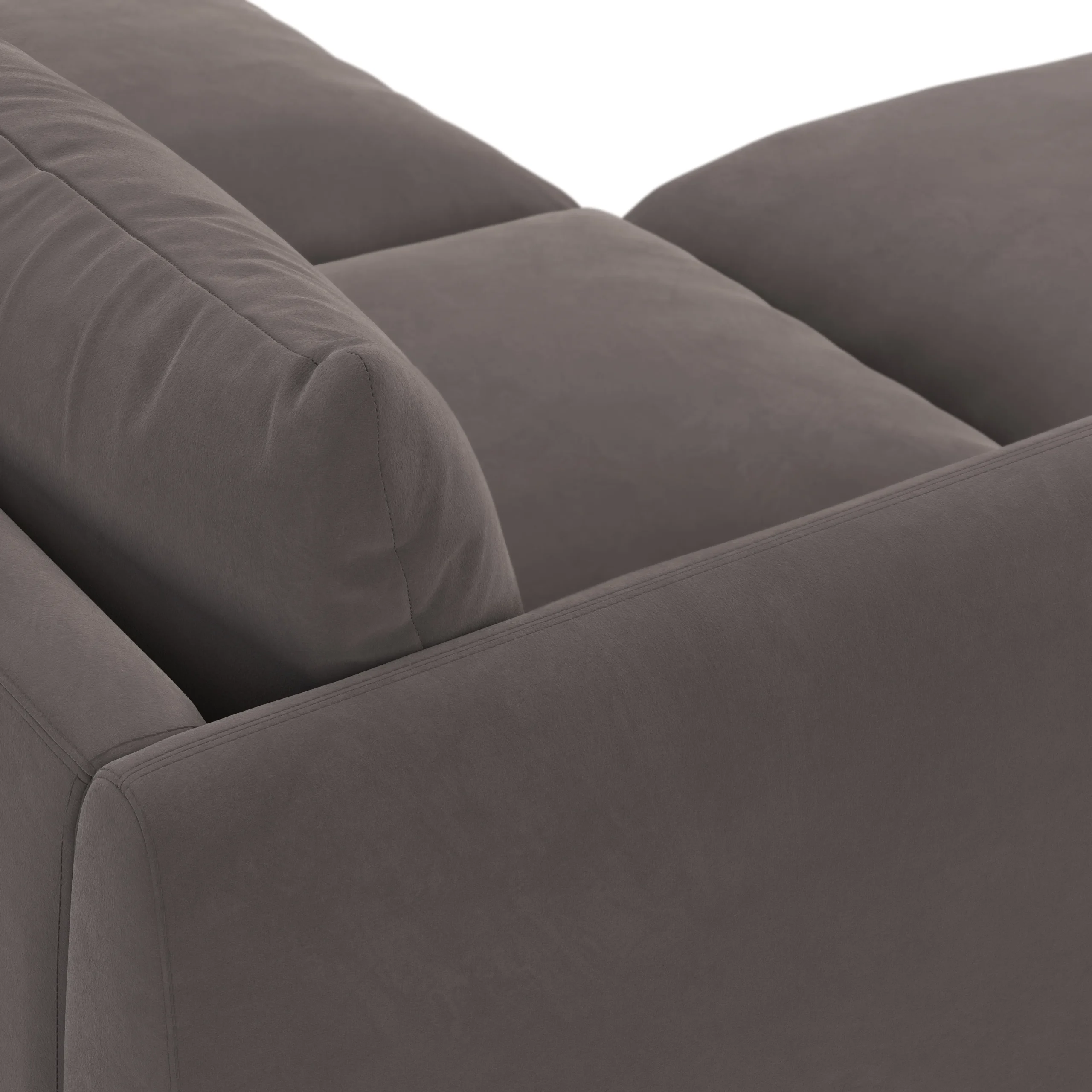 Leigh 131.5_ Velvet Modular Sectional - Hale Warm Gray - Image 8