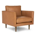 Burrard 32_ Leather Lounge Chair - Bella Caramel