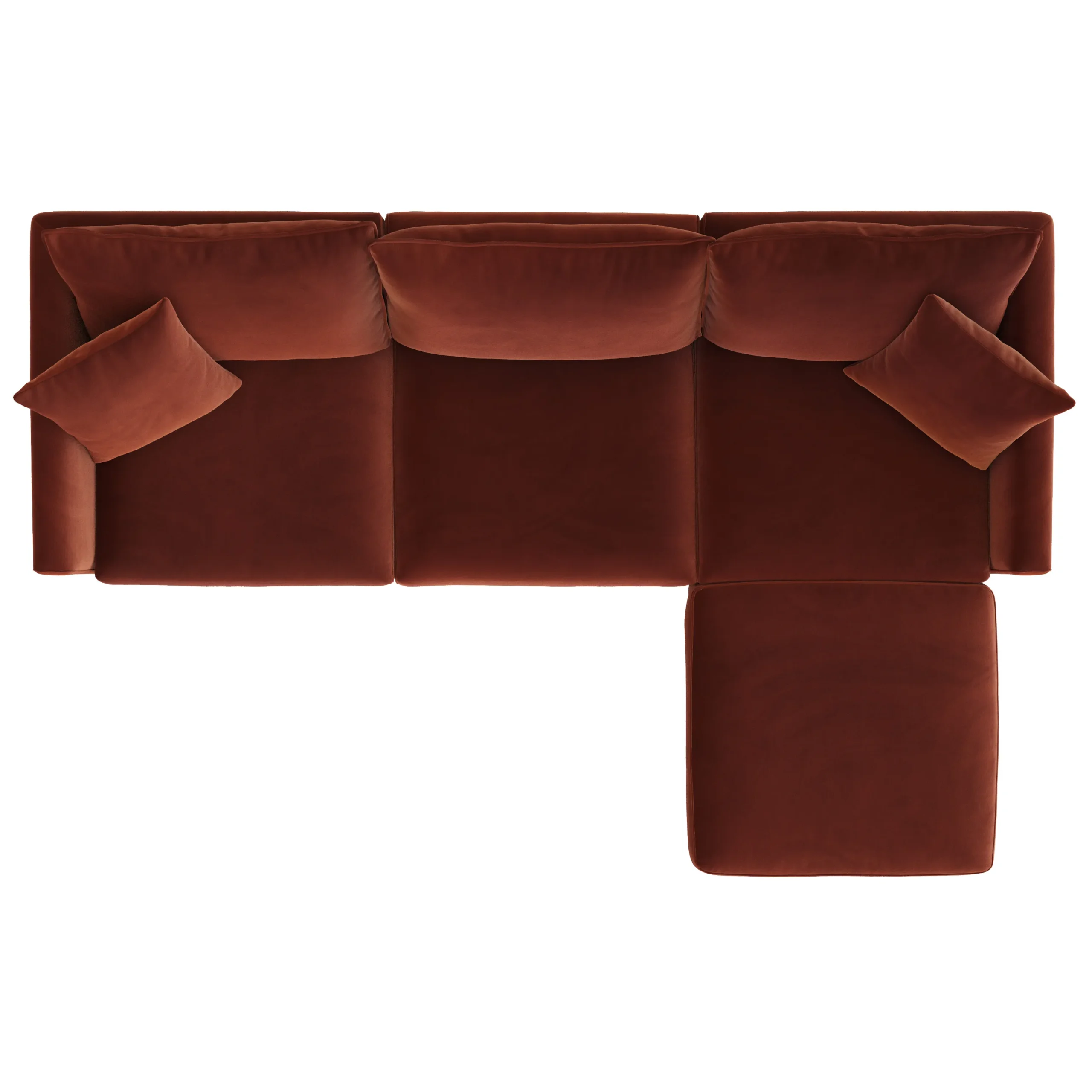 Lenae 104.5_ Velvet Reversible Modular Sectional - Hale Rust - Image 8