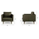 Burrard 32_ Leather Lounge Chair - Charme Green