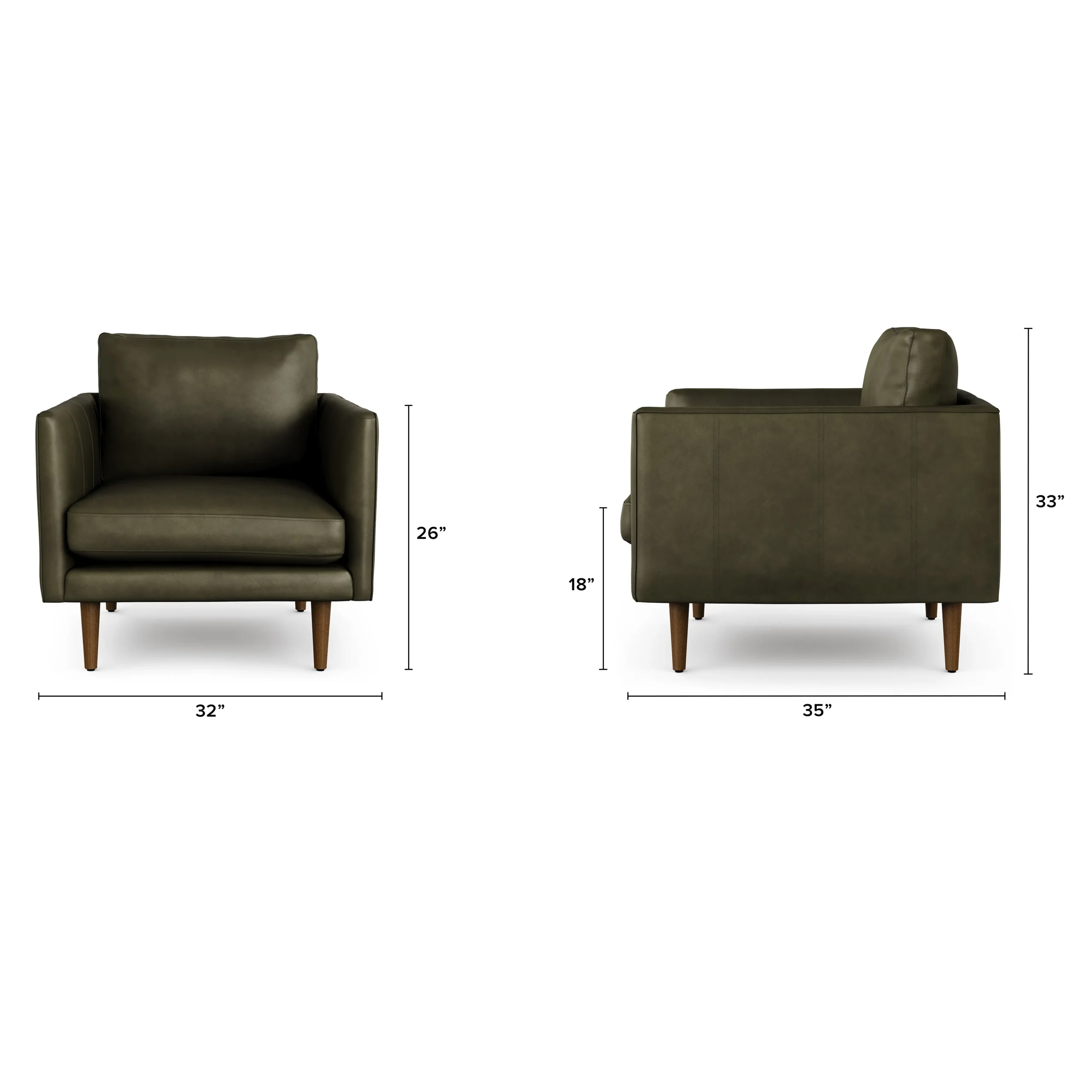 Burrard 32_ Leather Lounge Chair - Charme Green - Image 2