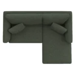 Marina 80_ Reversible Storage Sectional - Green Wool Bouclé