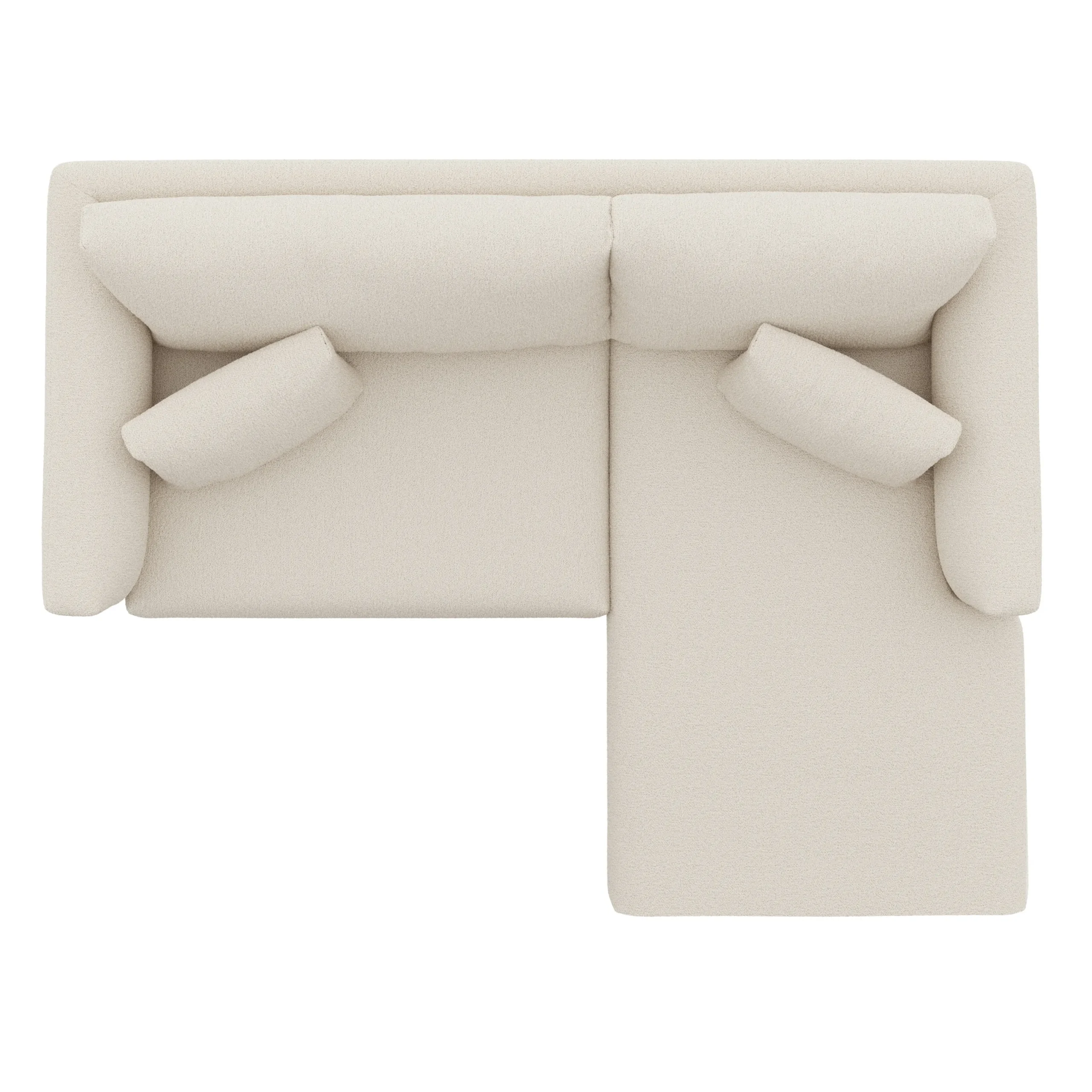 Marina 80_ Reversible Storage Sectional - Ivory Wool Bouclé - Image 8