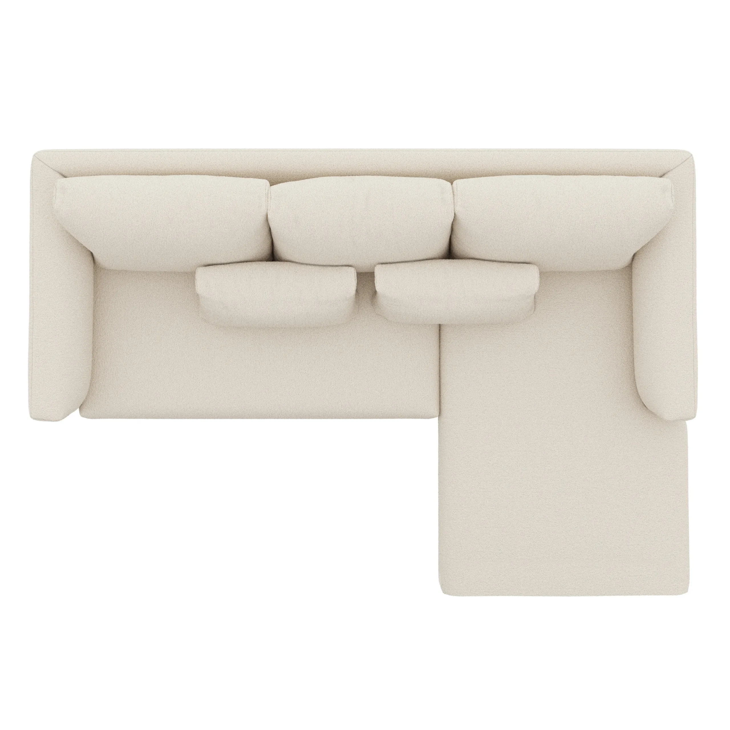 Marina 90_ Reversible Storage Sectional - Ivory Wool Bouclé - Image 8