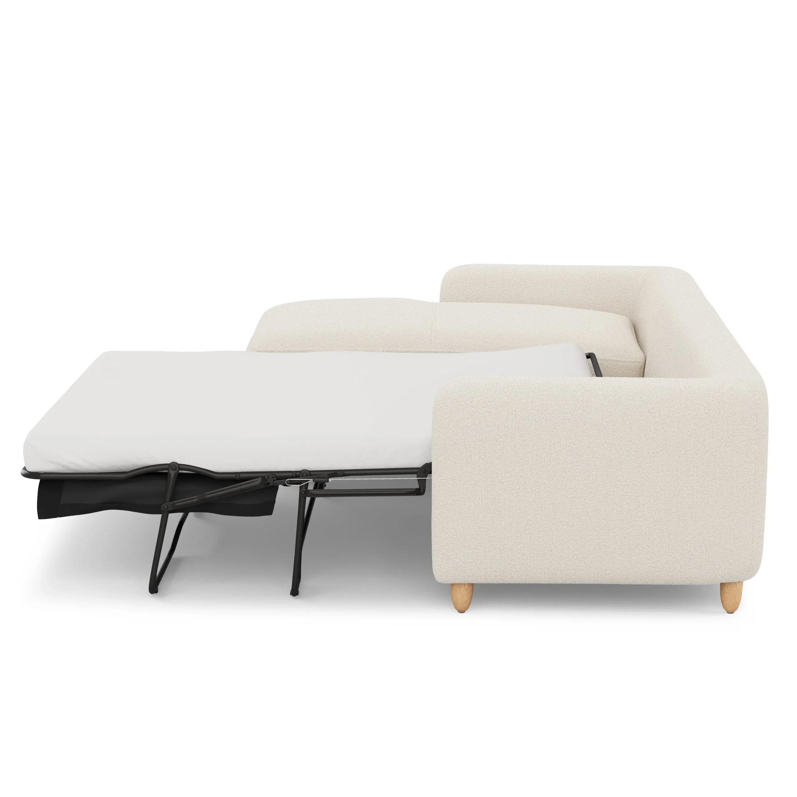 Vati 114_ Left Storage Sleeper Sectional - Natural Oak and Ivory Wool Bouclé - Image 8