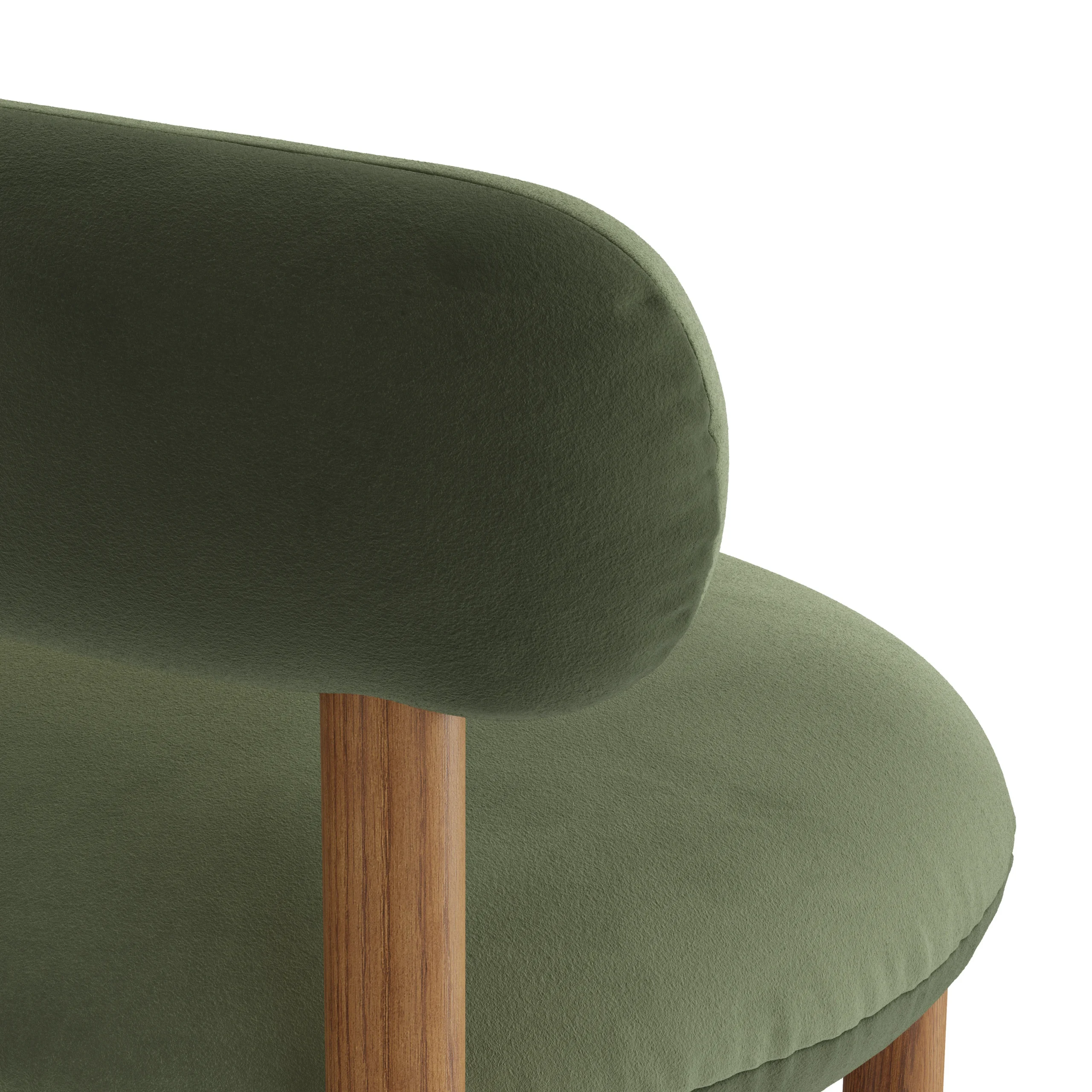 Munk Velvet Dining Chair - Smoked Oak and Hale Fir Green - Image 8