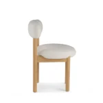 Munk Dining Chair - White Oak and Ivory Wool Bouclé