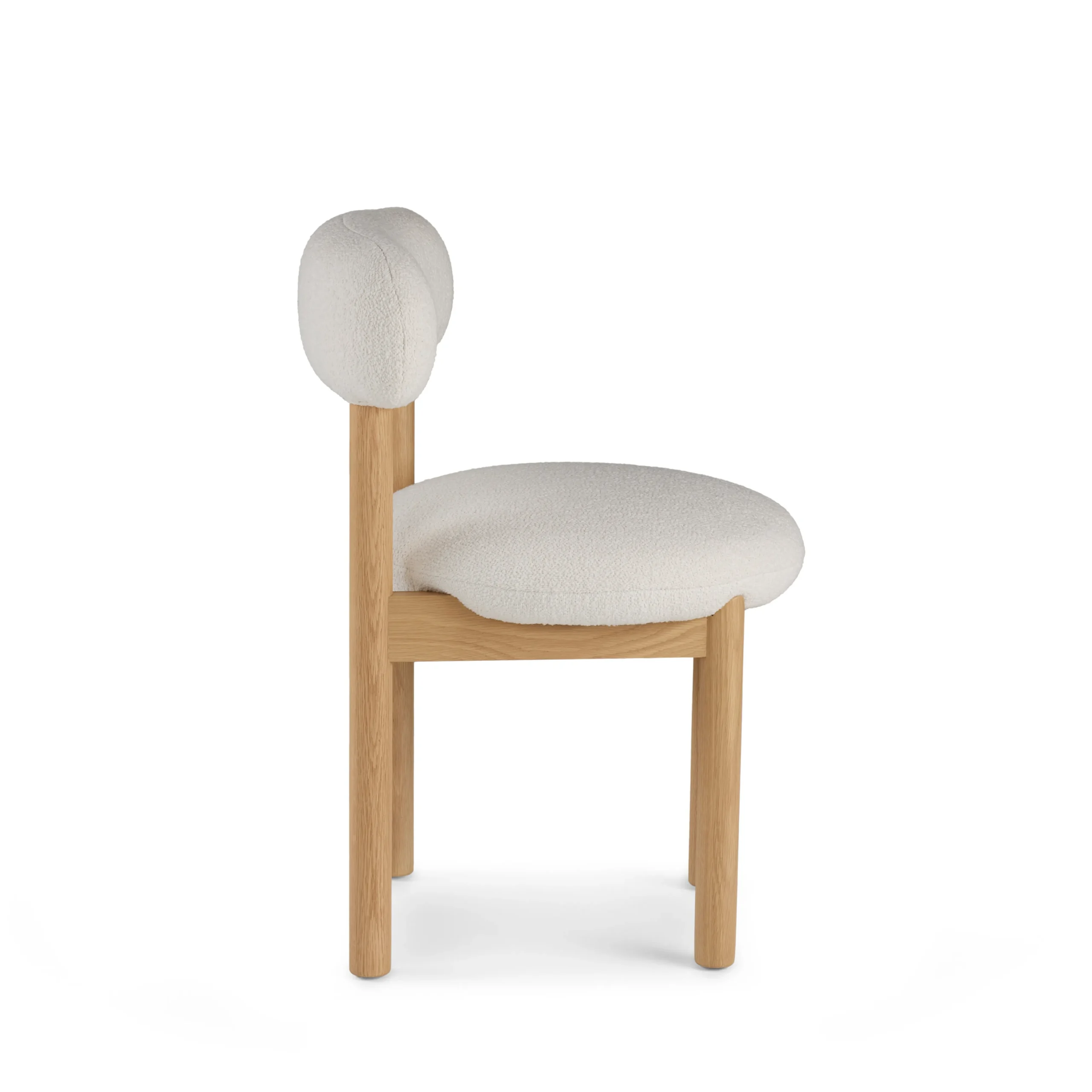 Munk Dining Chair - White Oak and Ivory Wool Bouclé - Image 8
