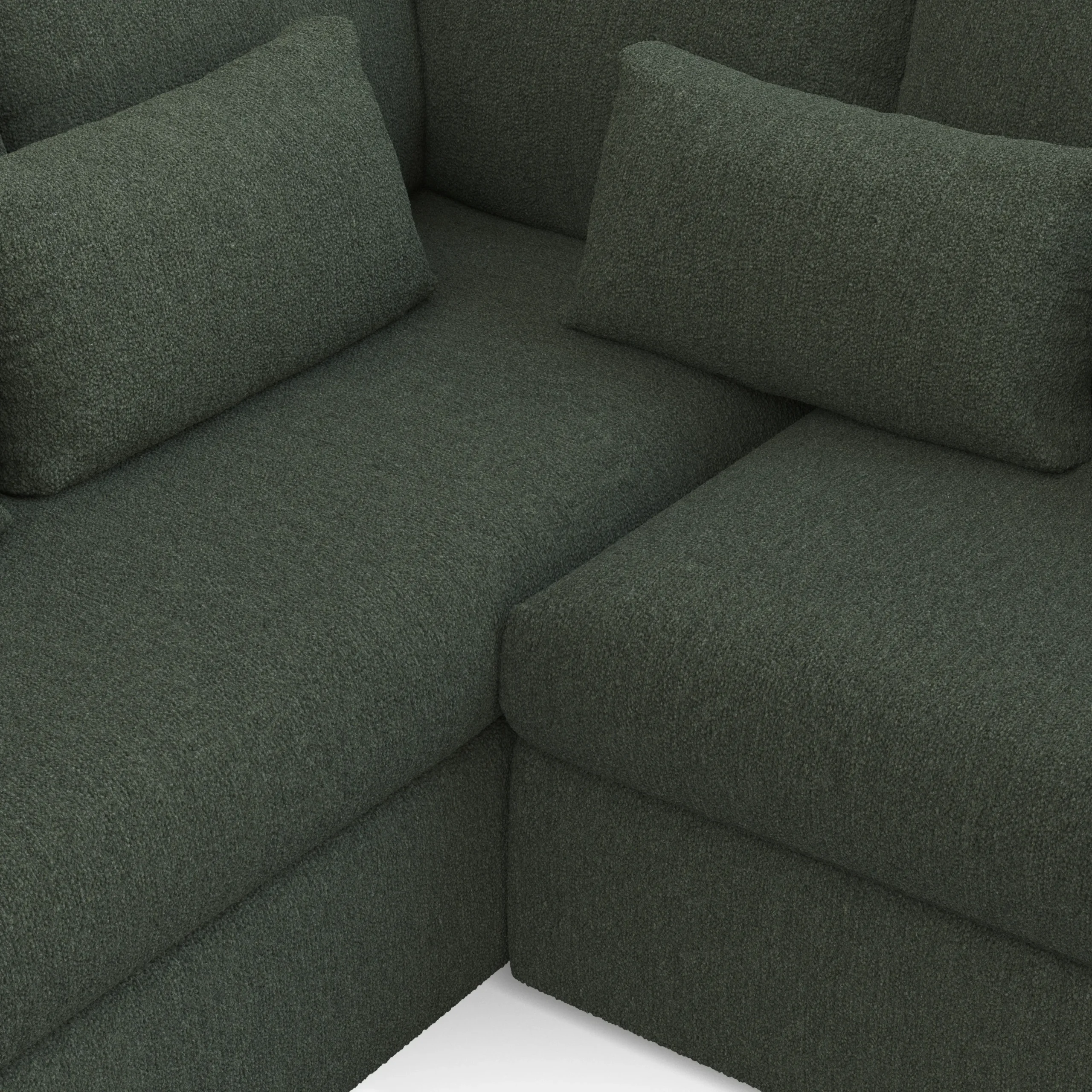 Marina 92_ Corner Sectional - Green Wool Bouclé - Image 8