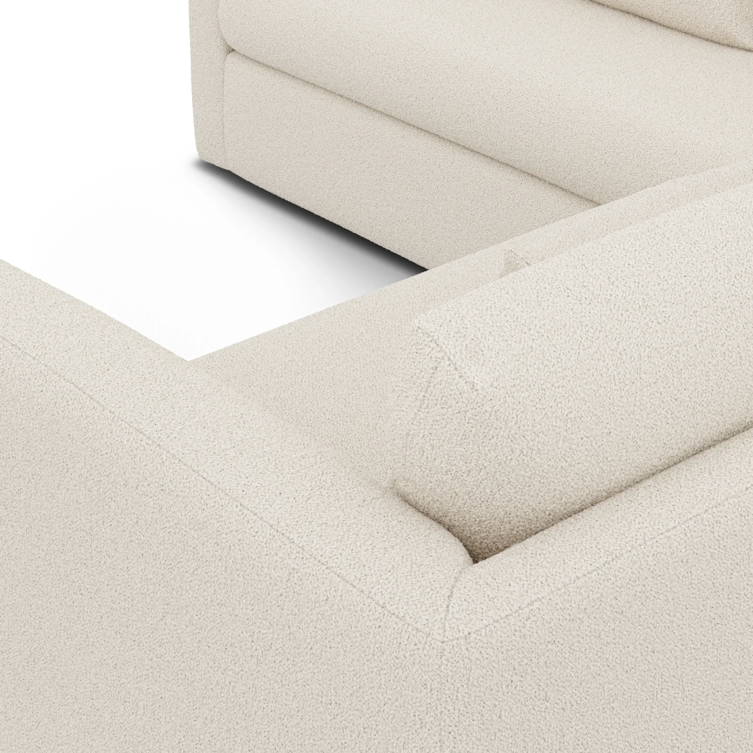 Marina 92_ Corner Sectional - Ivory Wool Bouclé - Image 8