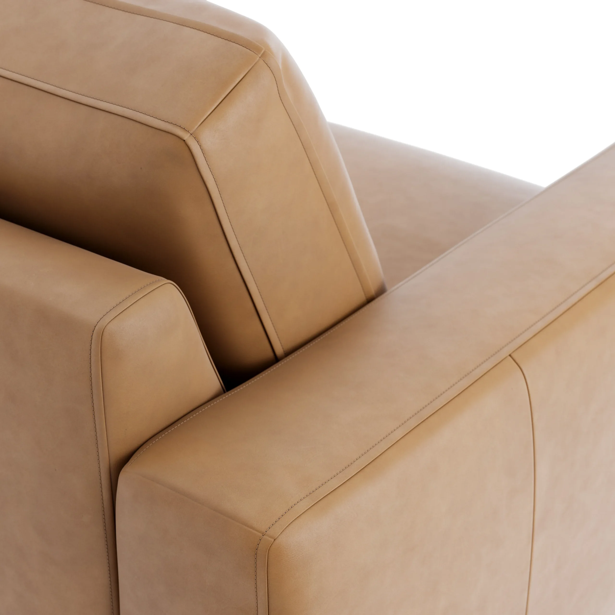 Rhett 93_ Leather Right Chaise Sectional - Charme Tan - Image 8