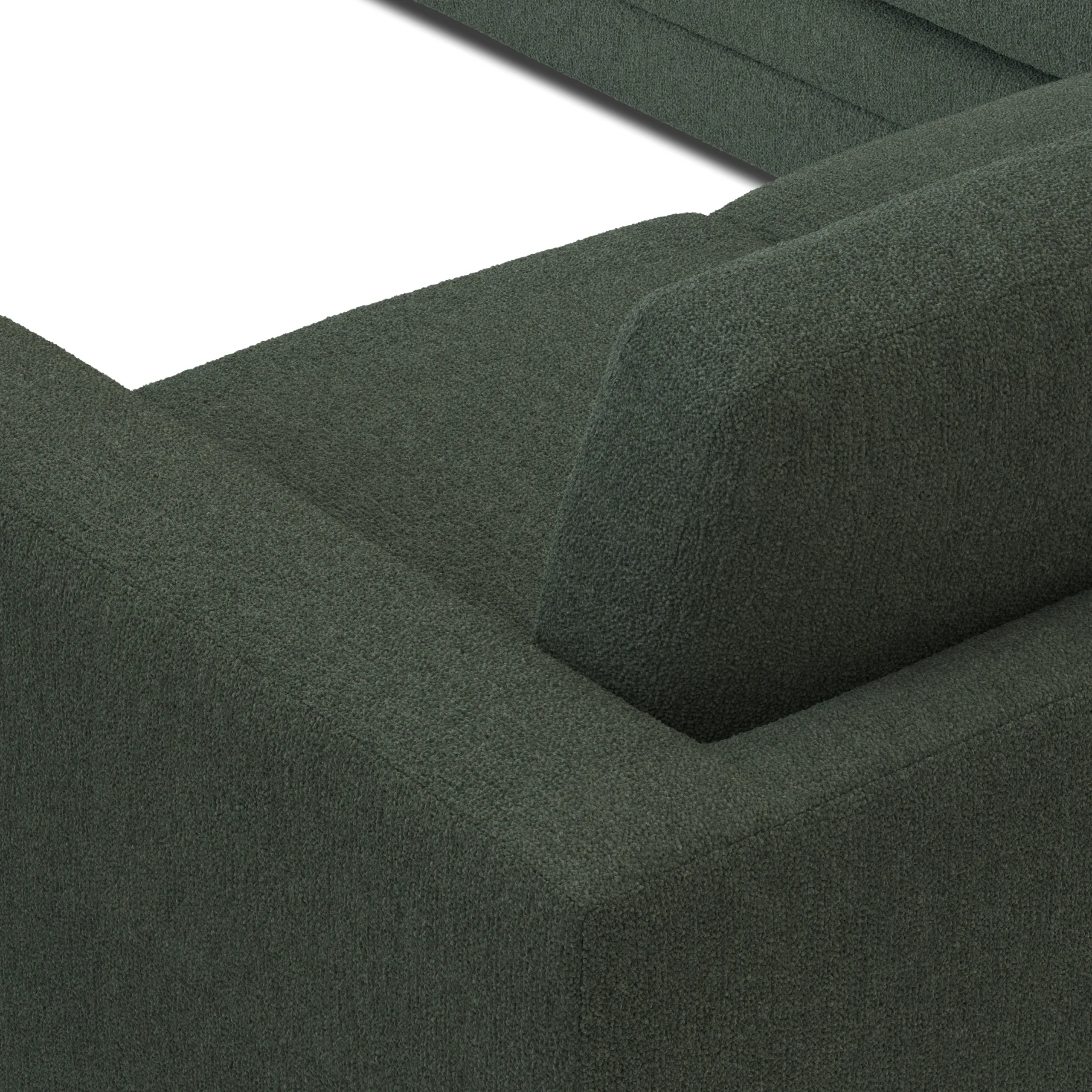 Riley 104_ Corner Sectional - Green Wool Bouclé - Image 8