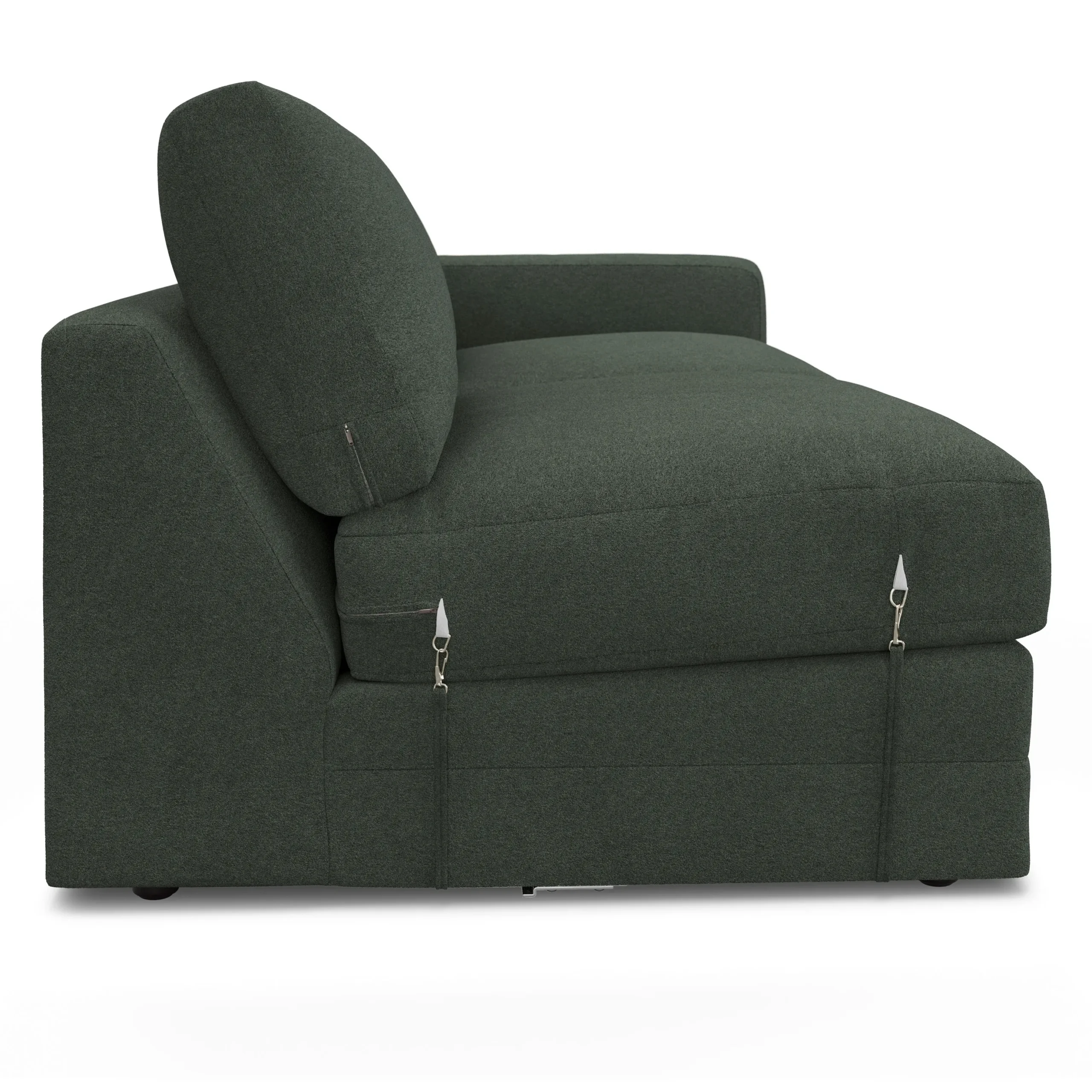 Riley 118.5_ Left Sectional - Green Wool Bouclé - Image 8