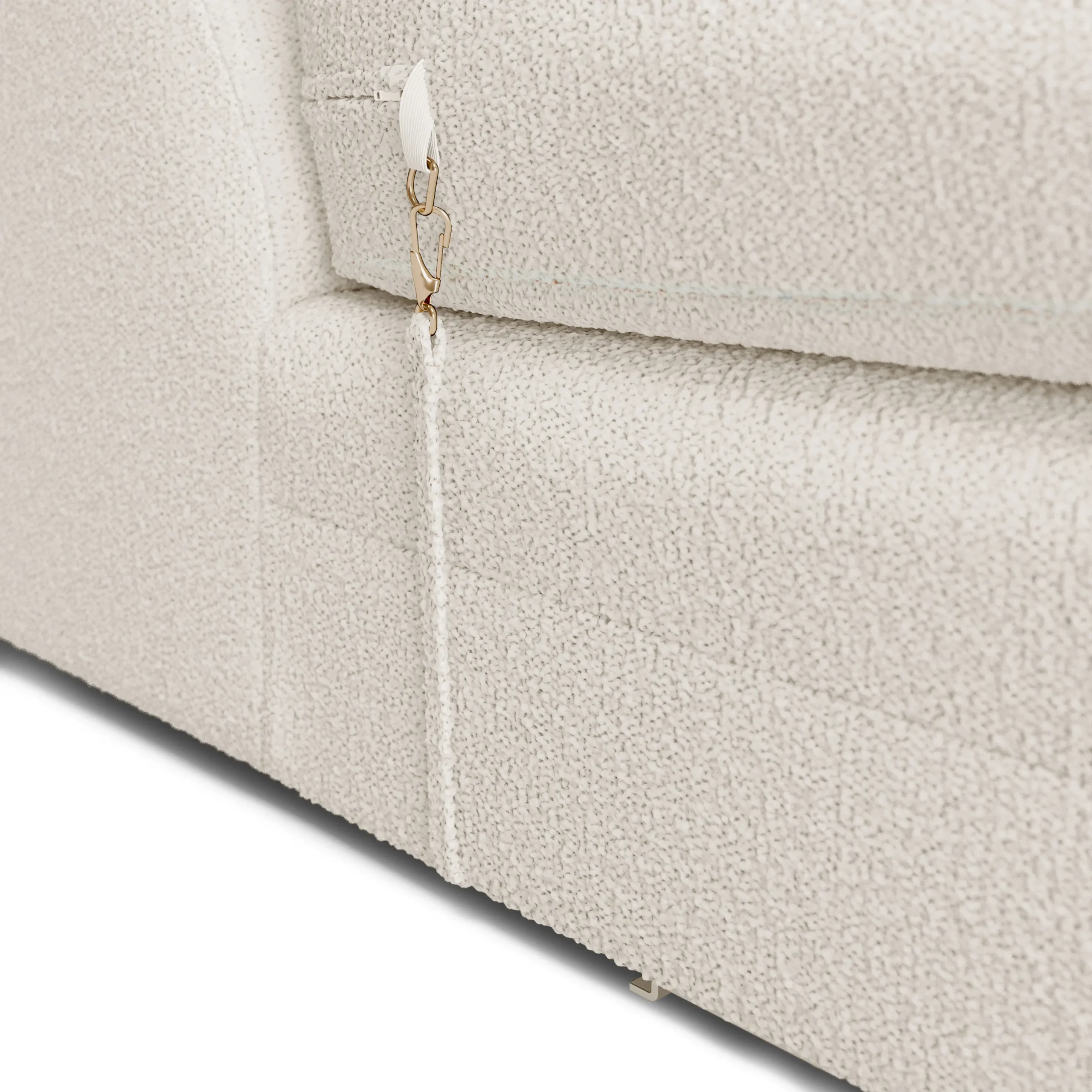 Riley 118.5_ Left Sectional - Ivory Wool Bouclé - Image 8