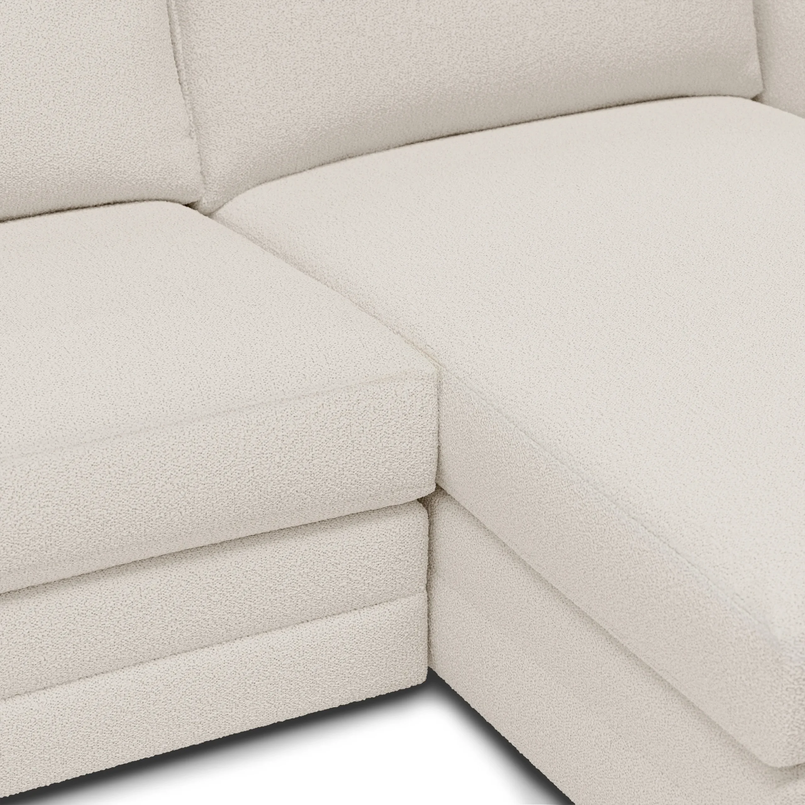 Riley 118.5_ Right Sectional - Ivory Wool Bouclé - Image 8