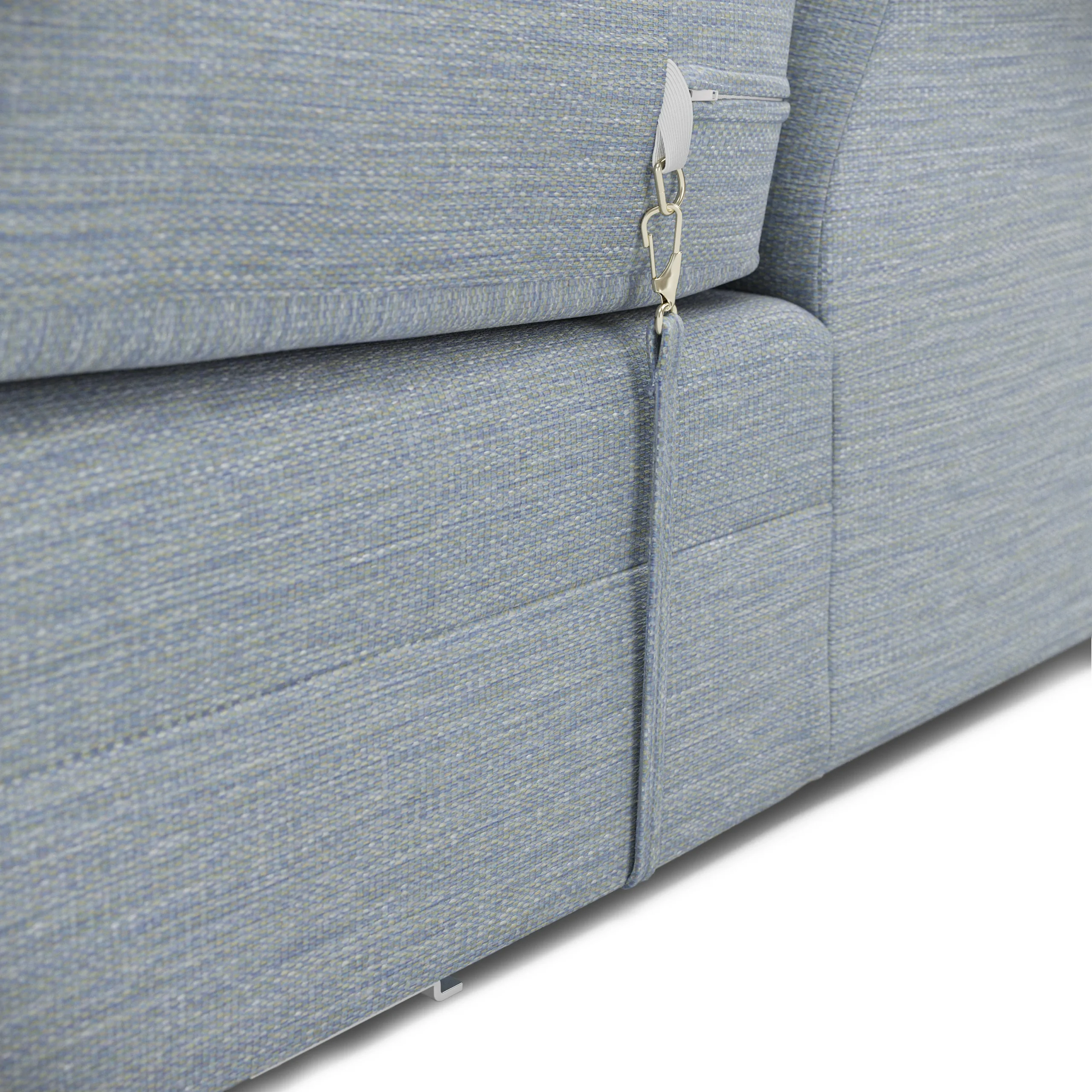 Riley 118.5_ Right Sectional - Silver Light Blue - Image 8