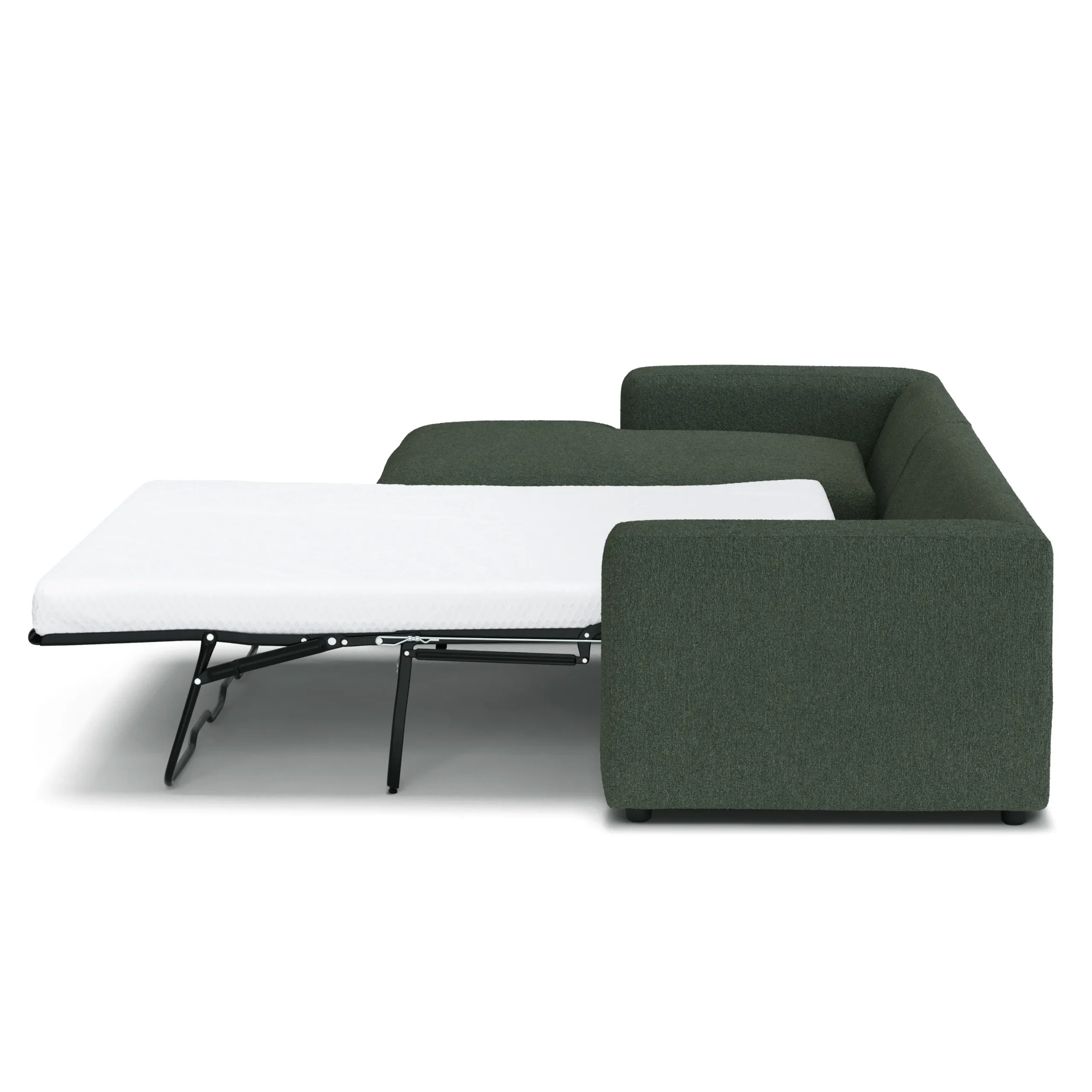 Riley 118_ Left Storage Sleeper Sectional - Green Wool Bouclé - Image 8