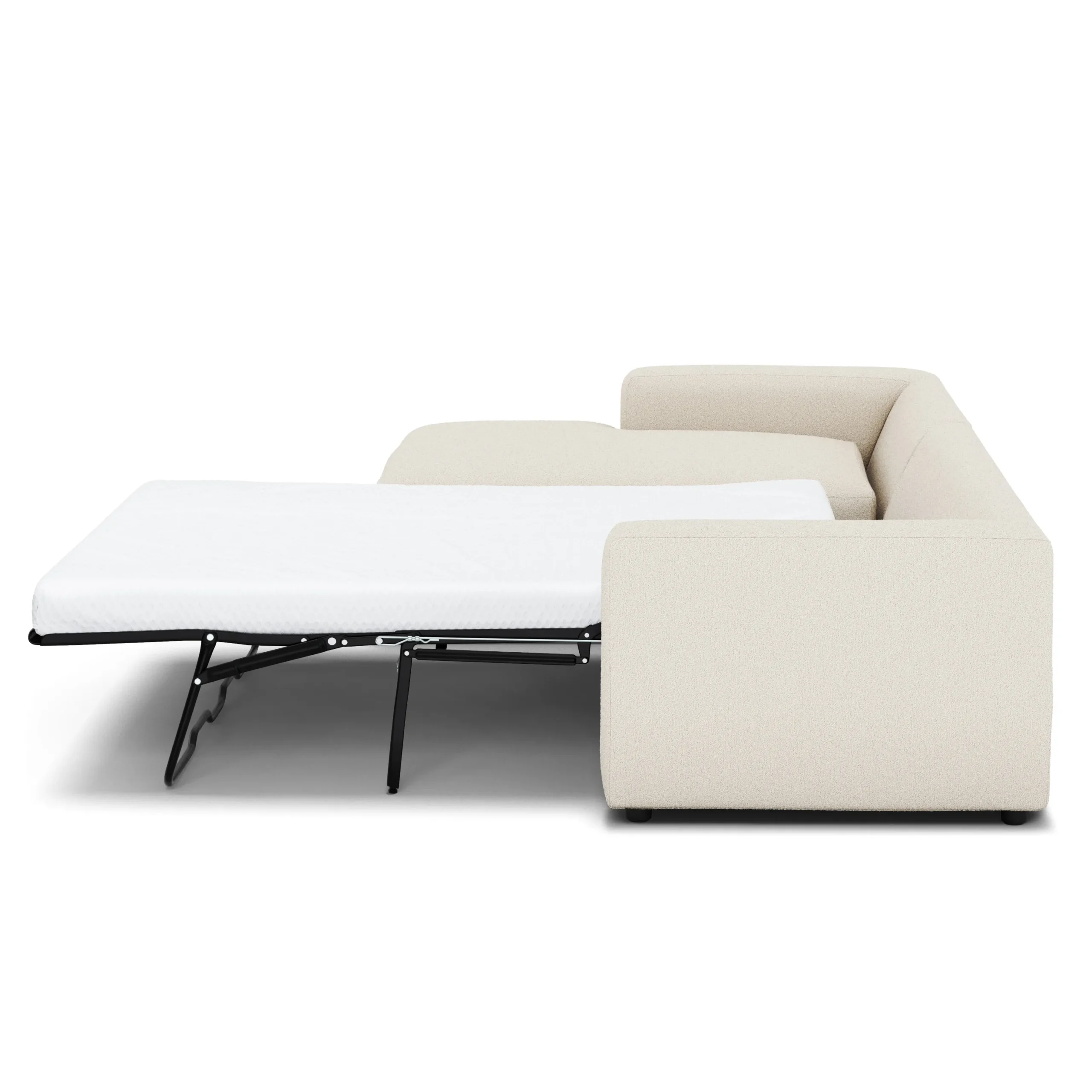 Riley 118_ Left Storage Sleeper Sectional - Ivory Wool Bouclé - Image 8