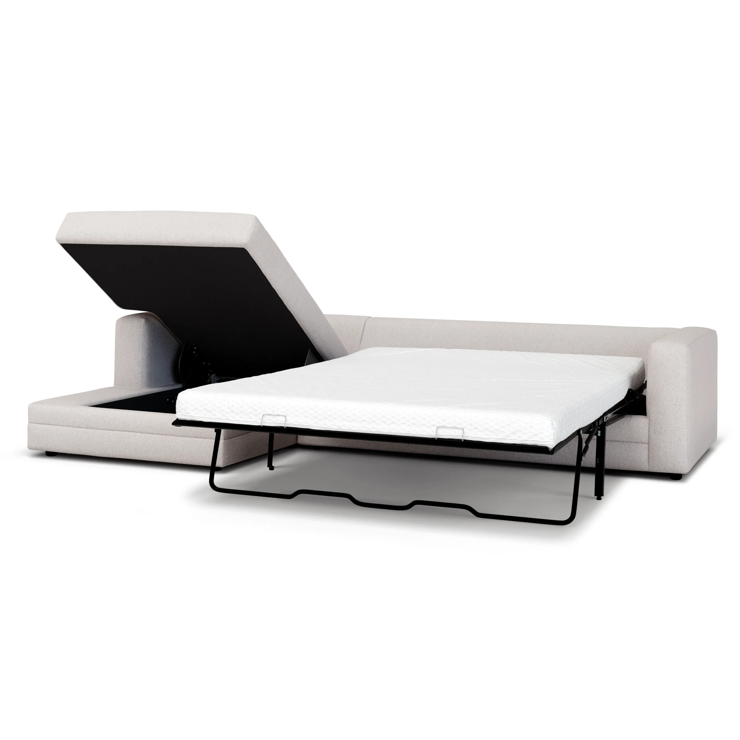 Riley 118_ Left Storage Sleeper Sectional - Napa White - Image 8
