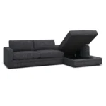 Riley 118_ Right Storage Sleeper Sectional - Napa Charcoal