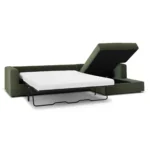Riley 118_ Velvet Right Storage Sleeper Sectional - Hale Fir Green