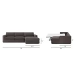 Riley 118_ Velvet Right Storage Sleeper Sectional - Hale Warm Gray