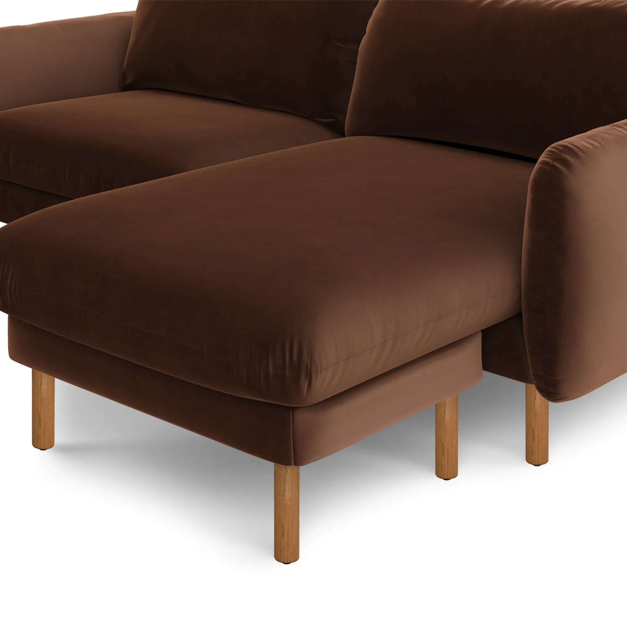 Sanders 85.5_ Velvet Reversible Sectional - Plush Pacific Brown - Image 8